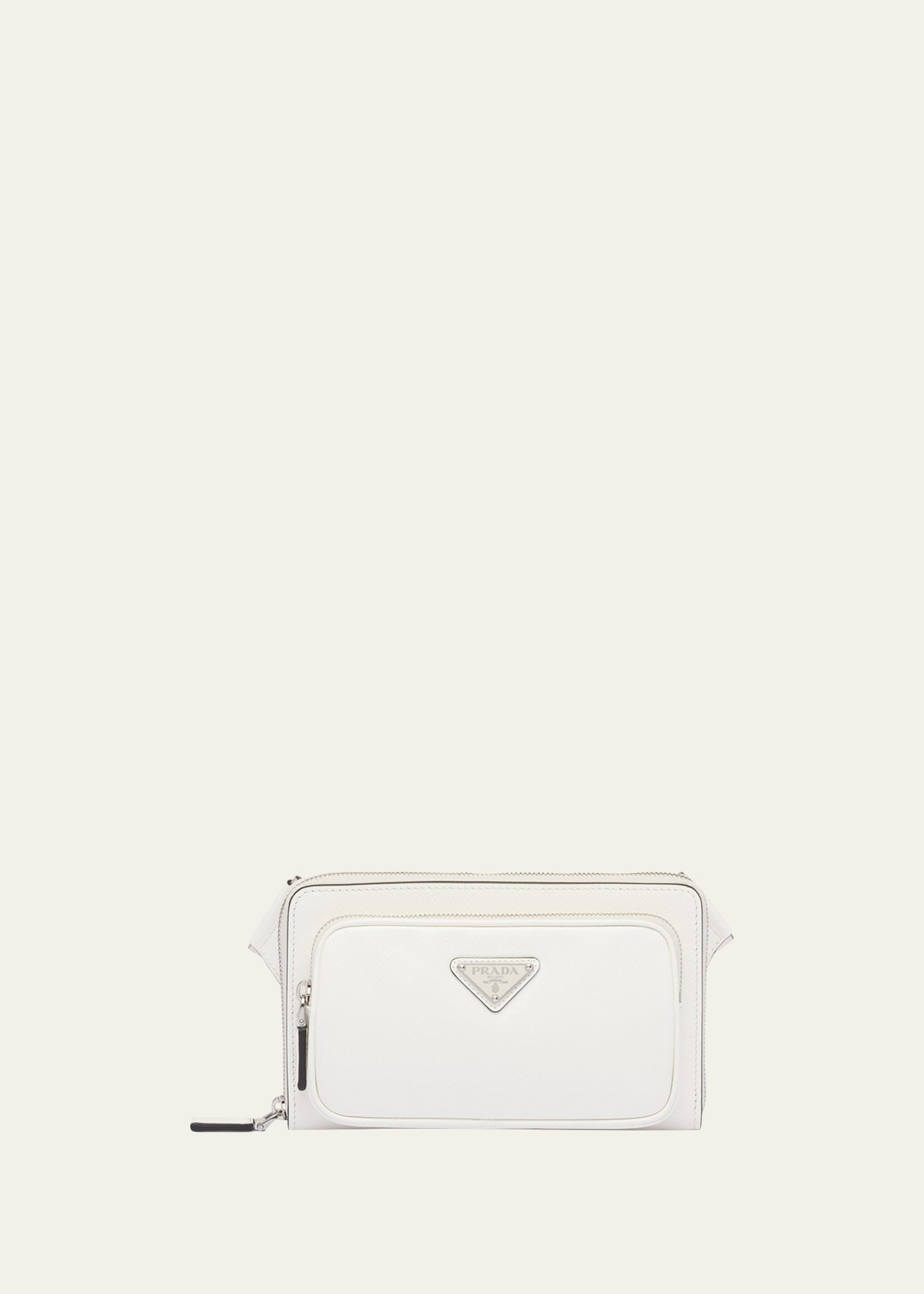 Prada Men's Saffiano Belt Bag In White