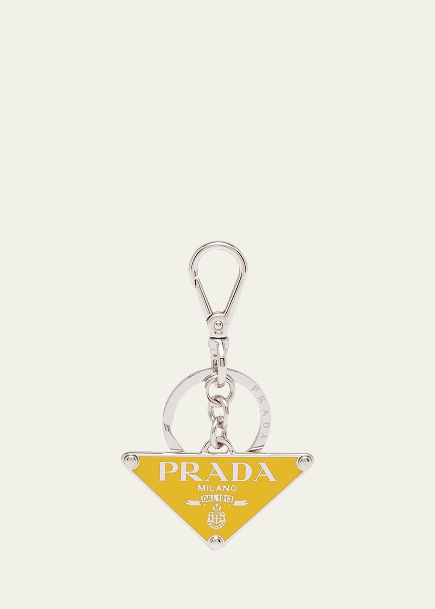 Prada Metal Keychain In F0377 Sole