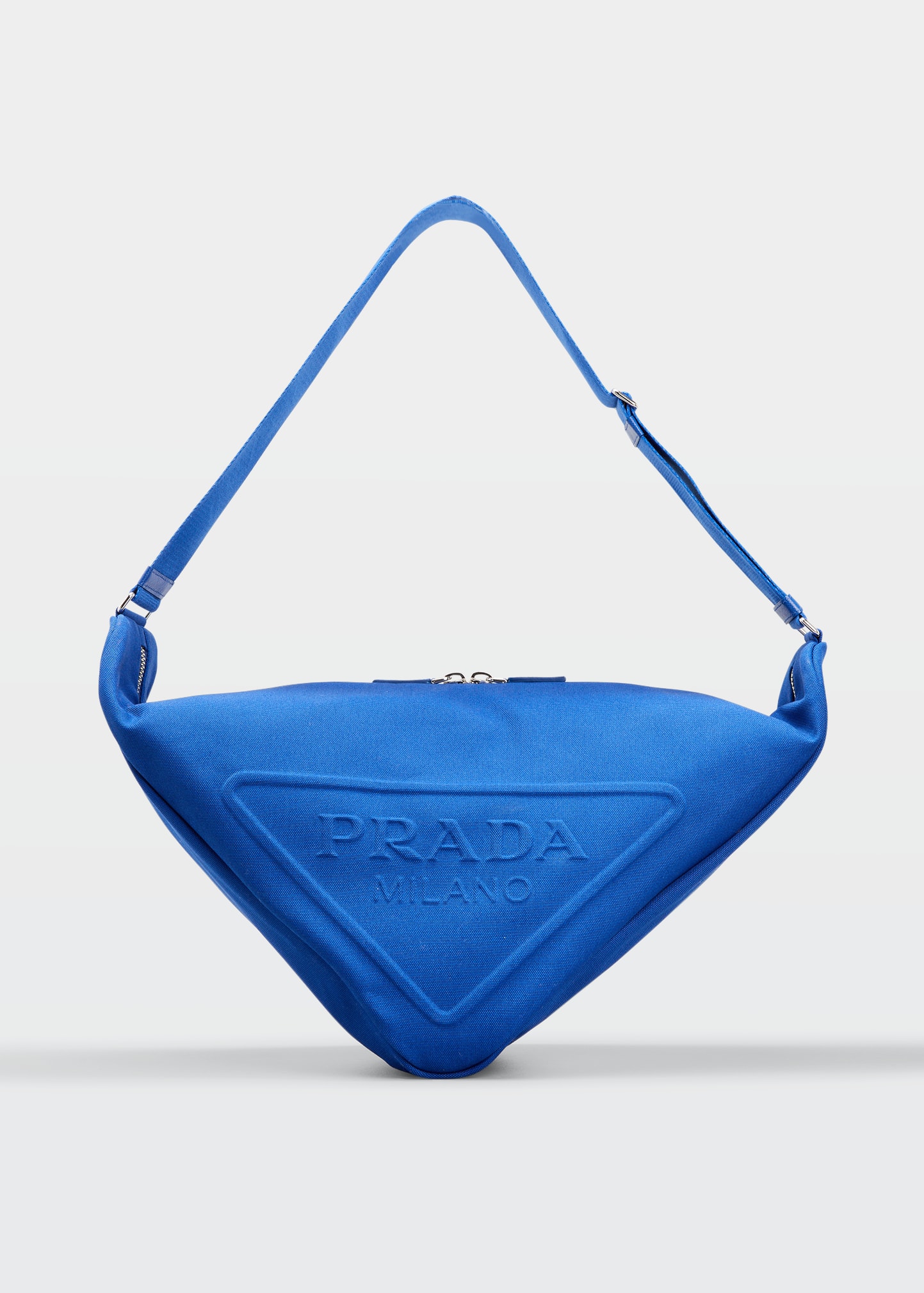 PRADA MEN'S CANVAS TRIANGLE LOGO DUFFEL BAG 