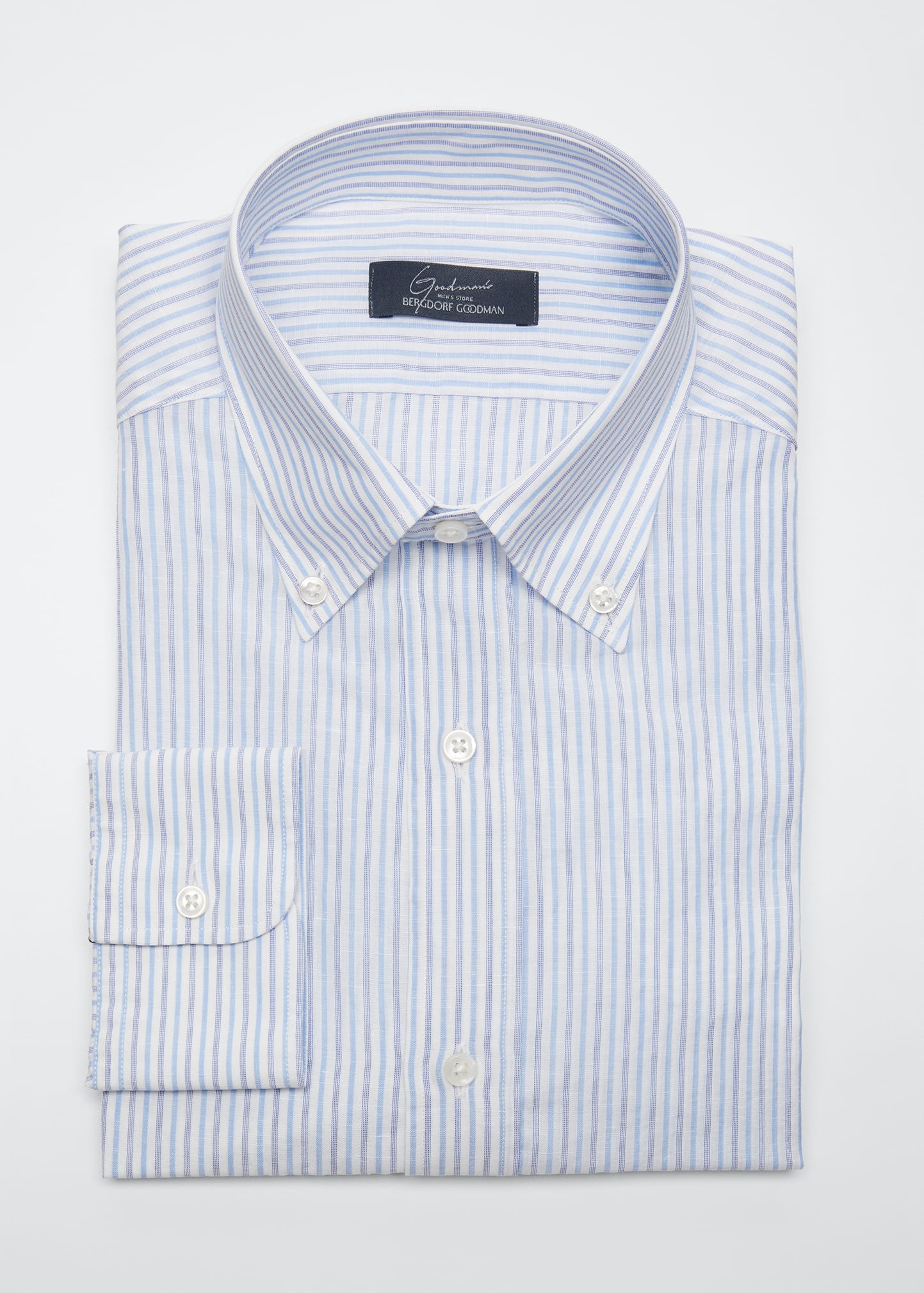 Men's Cotton-Linen Stripe Sport Shirt