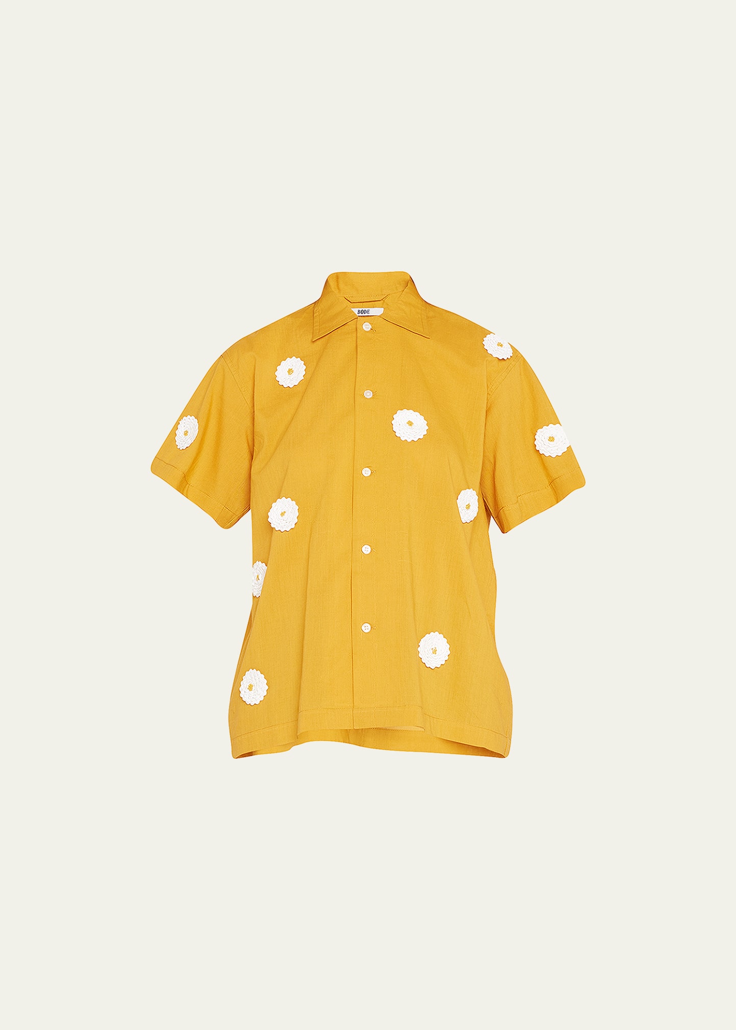 Daisy Rickrack-Appliqué Cotton Shirt