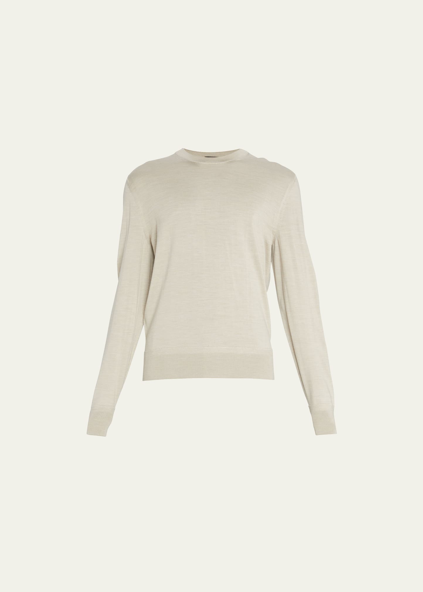 Tom Ford Men's Wool Knit Crewneck Sweater In Light Beige Solid