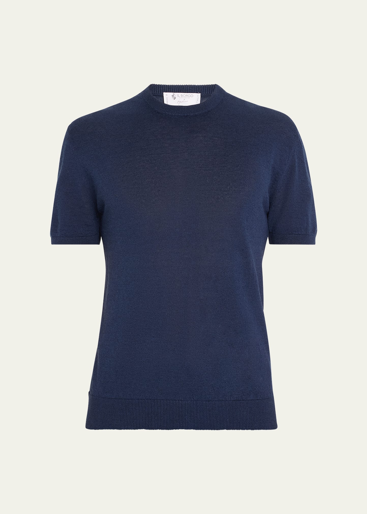 Bergdorf Goodman Men's Knit Crewneck Linen-cotton Sweater Shirt In Blue Ps008