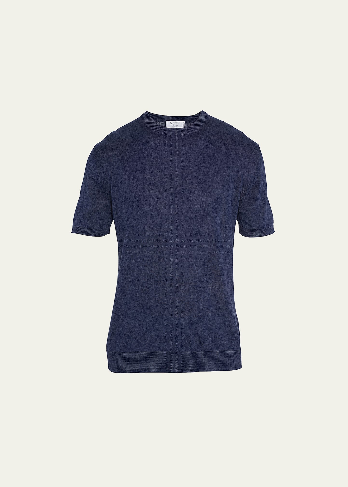 Bergdorf Goodman Men's Knit Crewneck Linen-cotton Sweater Shirt In Med Blue