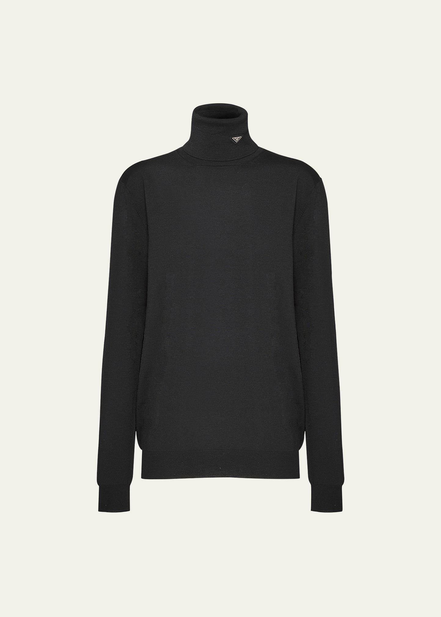 Prada Superfine Wool Turtleneck Sweater In F0002 Nero