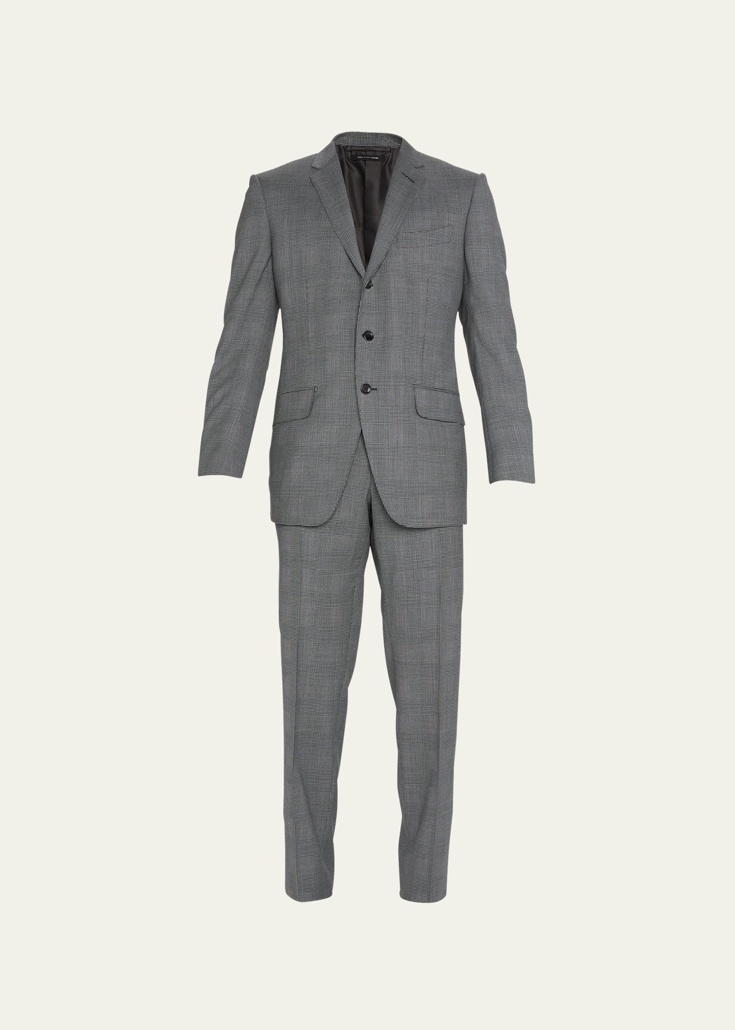 Shop Tom Ford Men's O'connor Prince Of Wales Suit In Dk Gry Ck