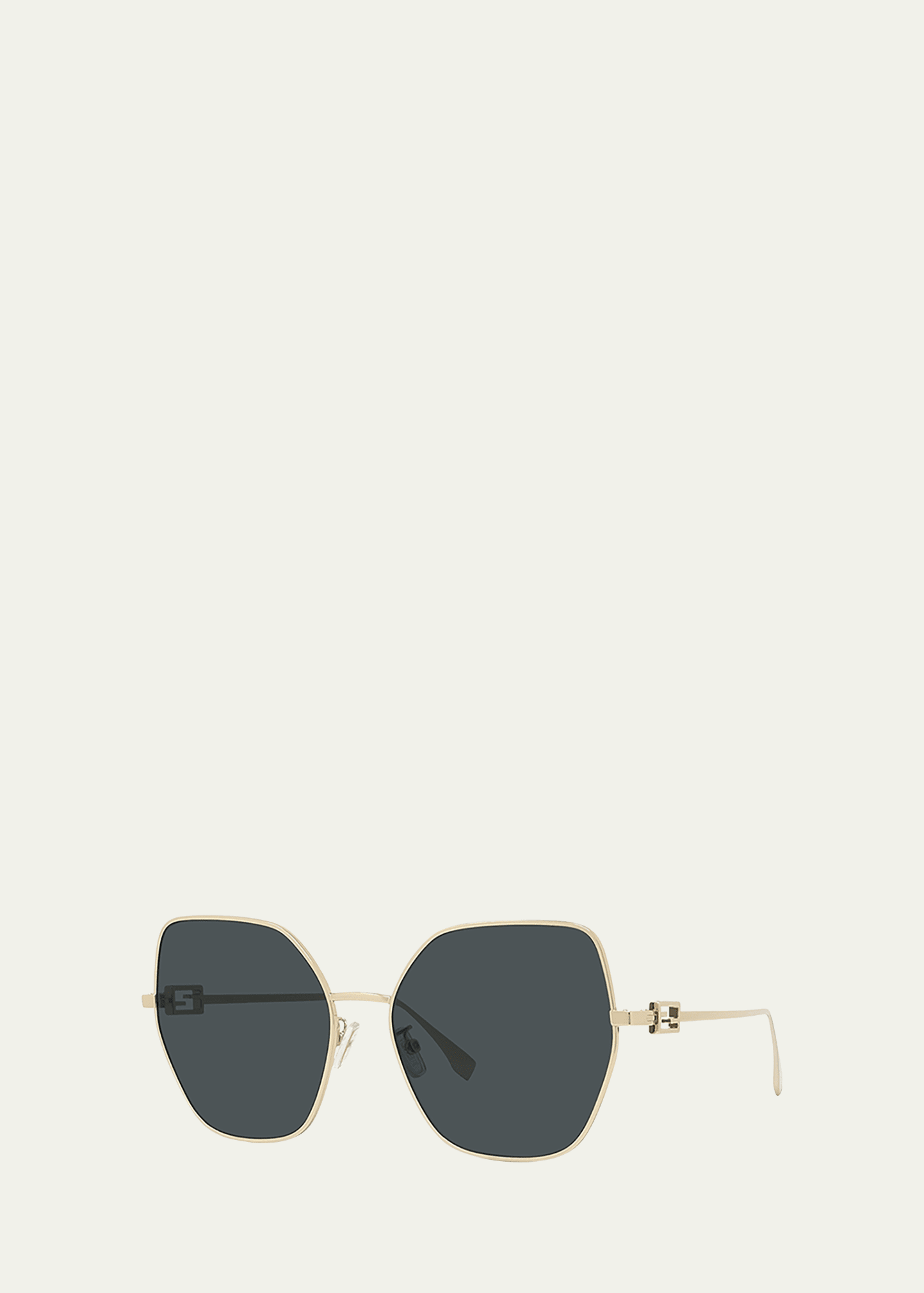 Fendi Ff Logo Metal Butterfly Sunglasses In Gold / Smoke