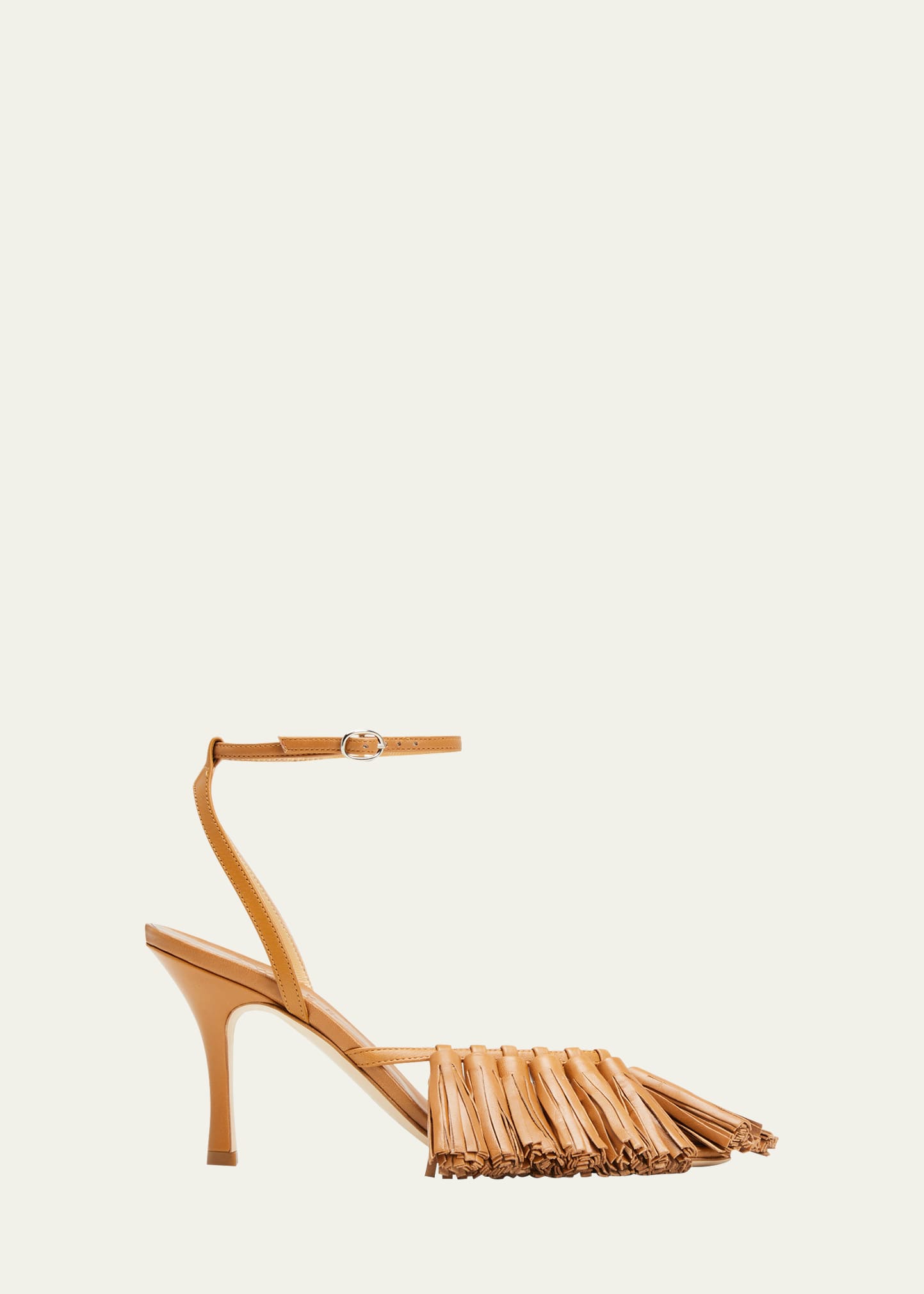 Asymmetrical Calfskin Tassel Sandals