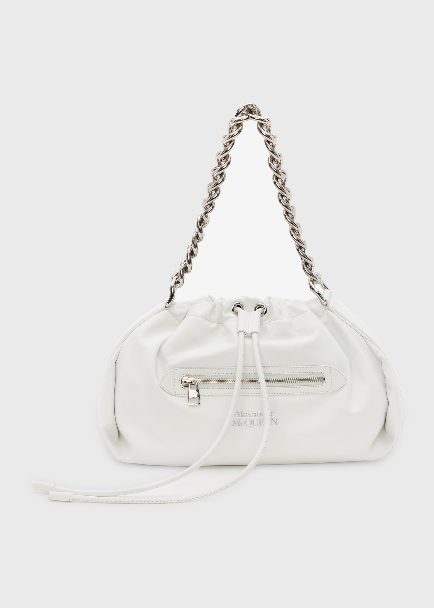 Alexander Mcqueen White Ball Bundle Leather Shoulder Bag In White