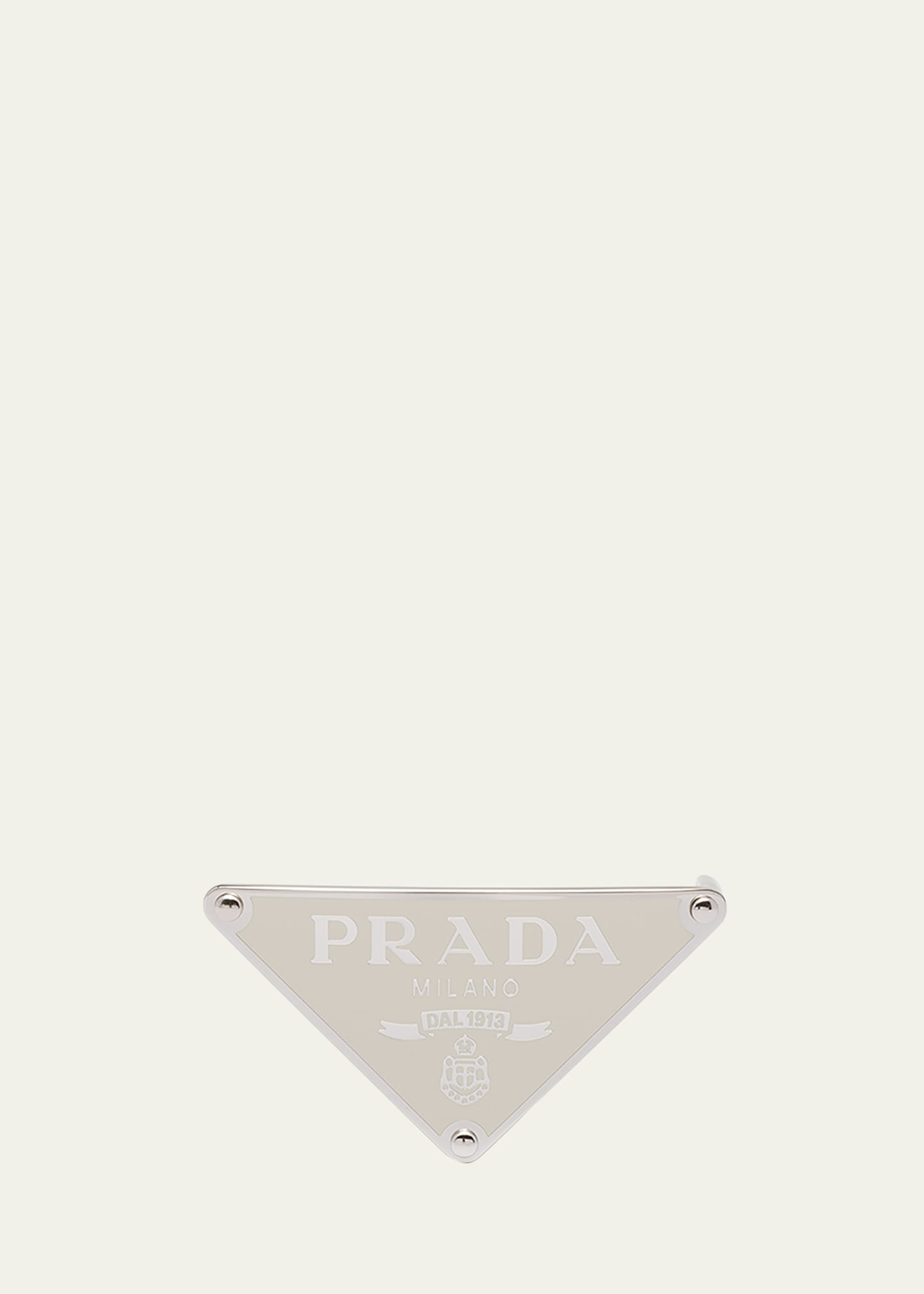 Prada Enameled-metal Belt Buckle In Bianco
