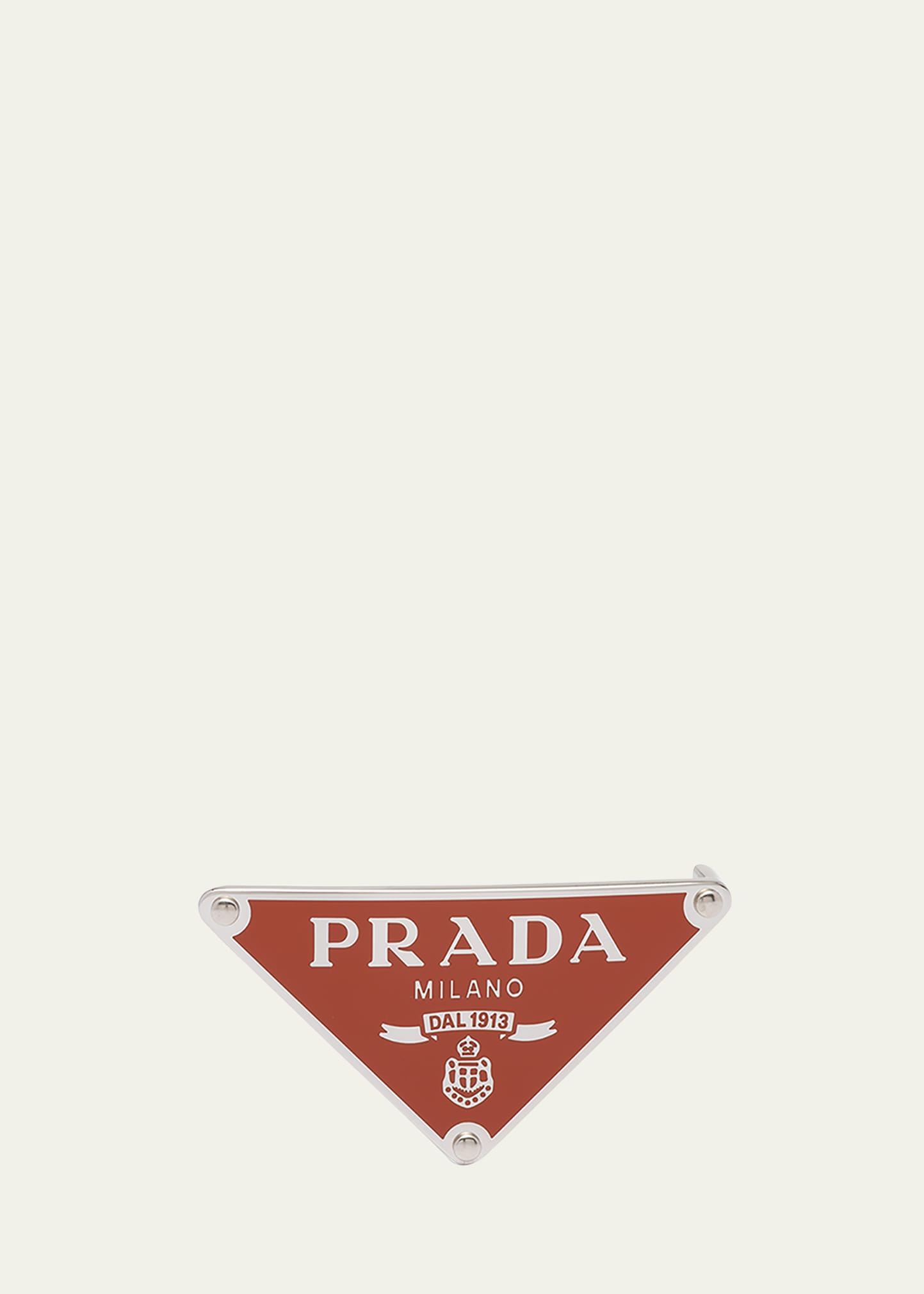 Prada Emaillierte Gürtelschliesse Aus Metall In Papaya