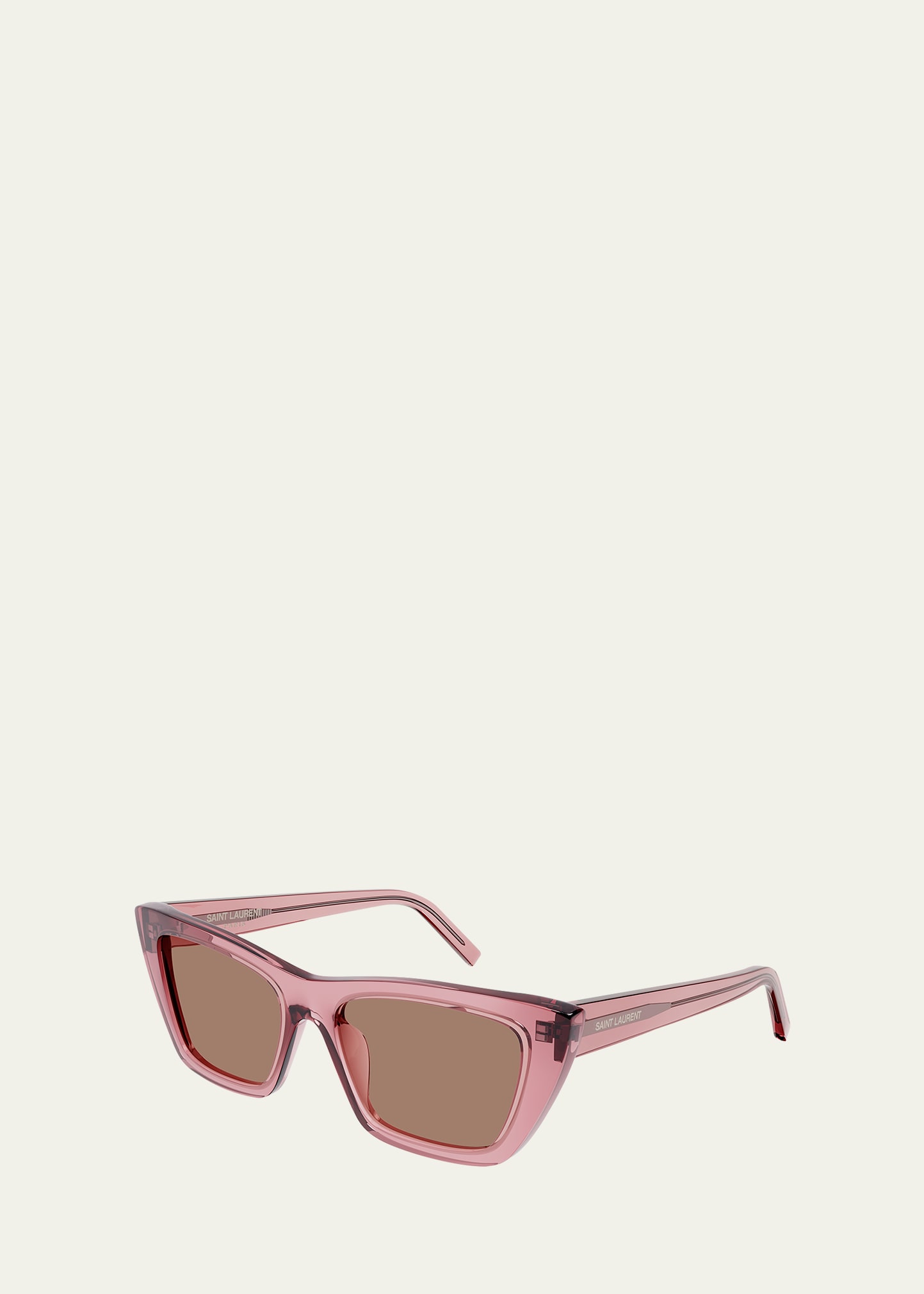 Saint Laurent Mica 53mm Rectangular Sunglasses In Pink