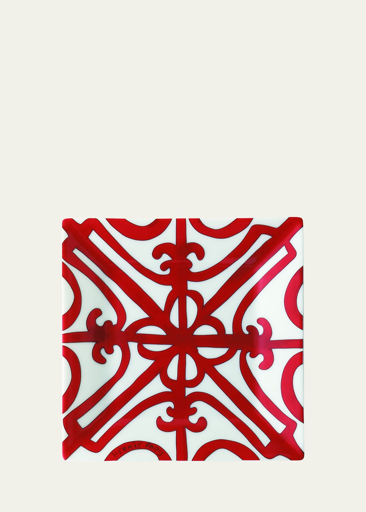 Hermes Balcon Du Guadalquivir Square Plate In Red