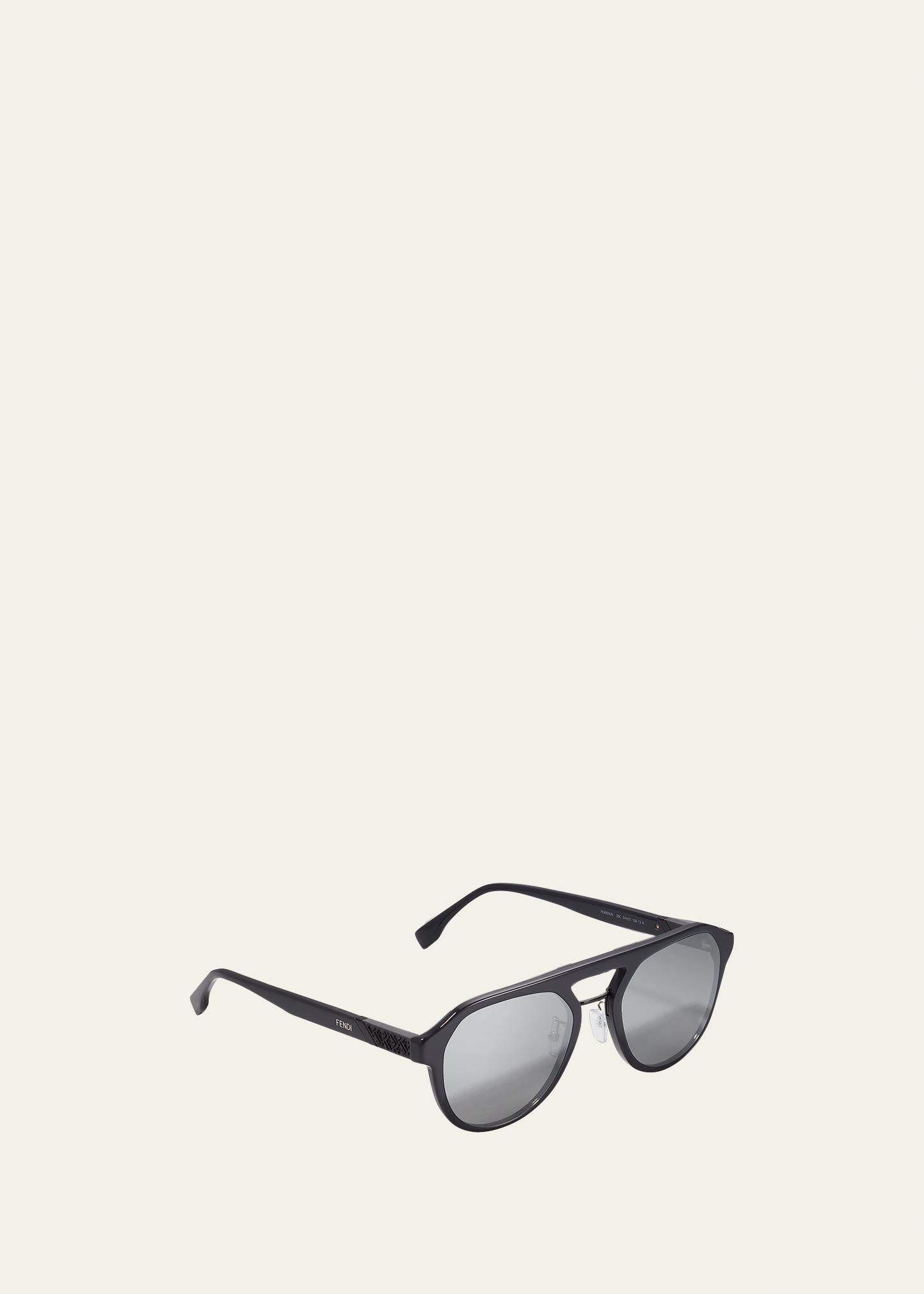 Fendi Diagonal 54mm Polarized Aviator Sunglasses In Grey 