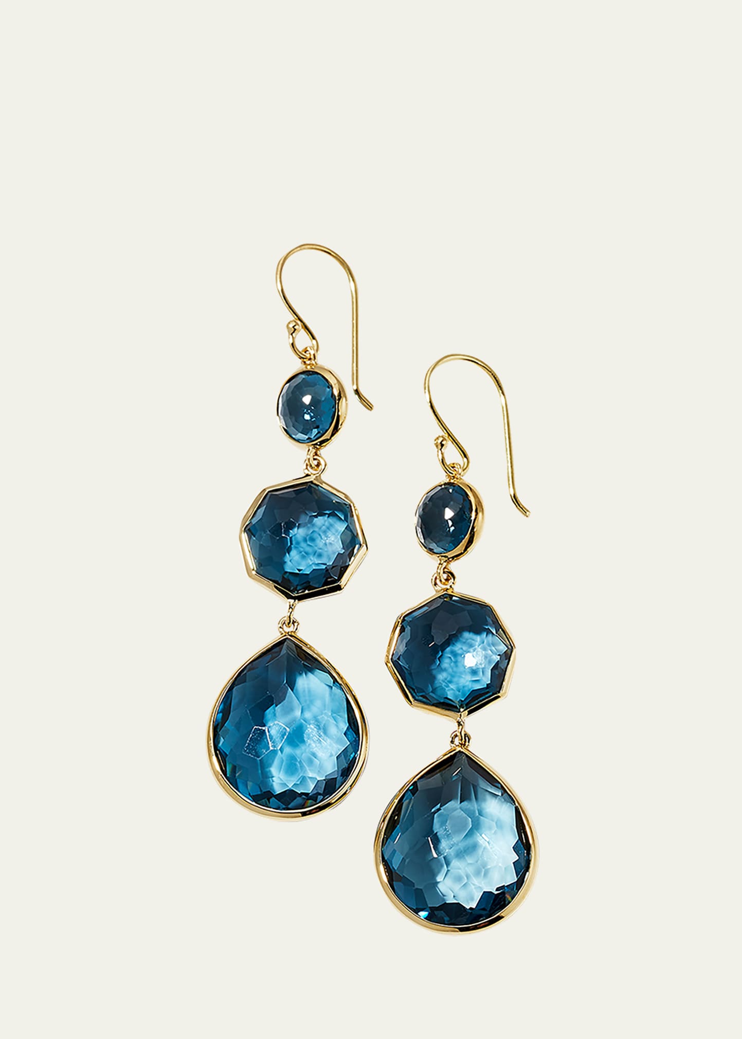 Ippolita Small Crazy 8's Earrings In 18k Gold In London Blue Topaz