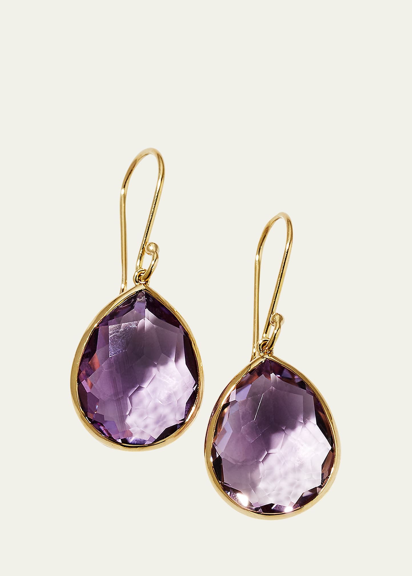 Shop Ippolita Small Teardrop Earrings In 18k Gold In Amethyst