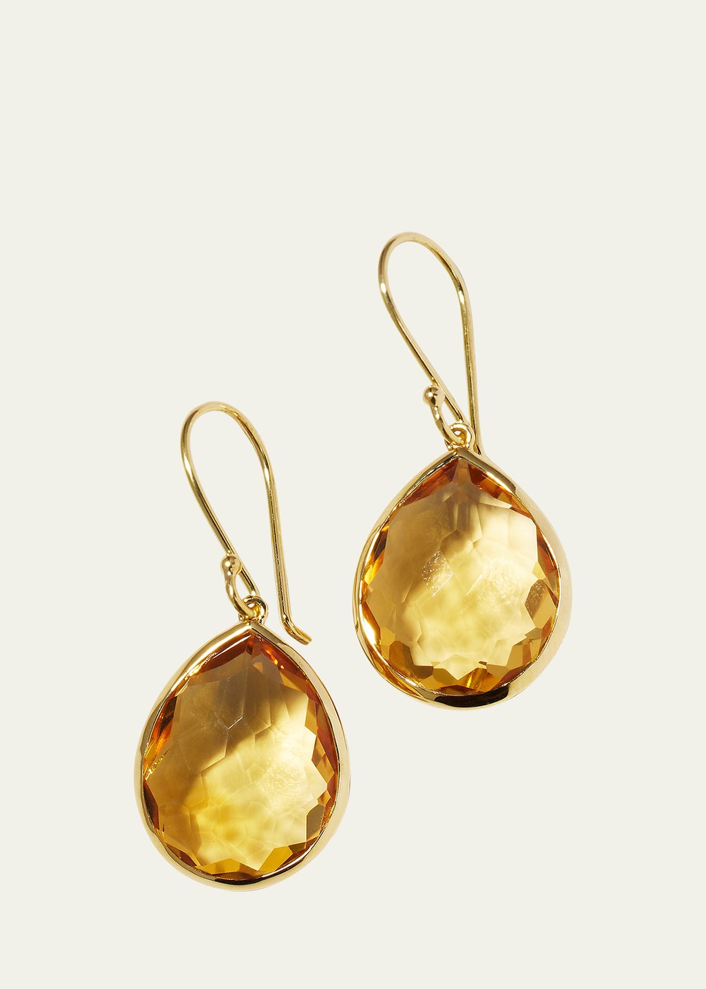Ippolita 18k Yellow Gold Rock Candy Orange Citrine Pear Drop Earrings In Orange Citrine