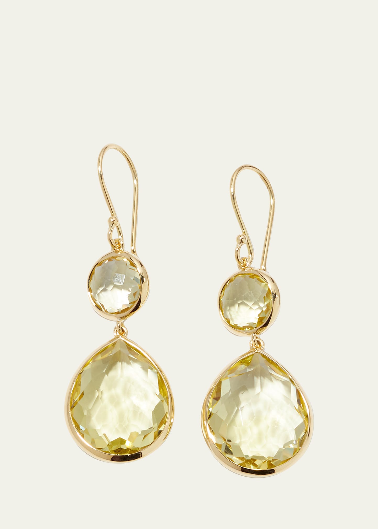 Ippolita Snowman Teardrop Earrings In 18k Gold In Green Citrine