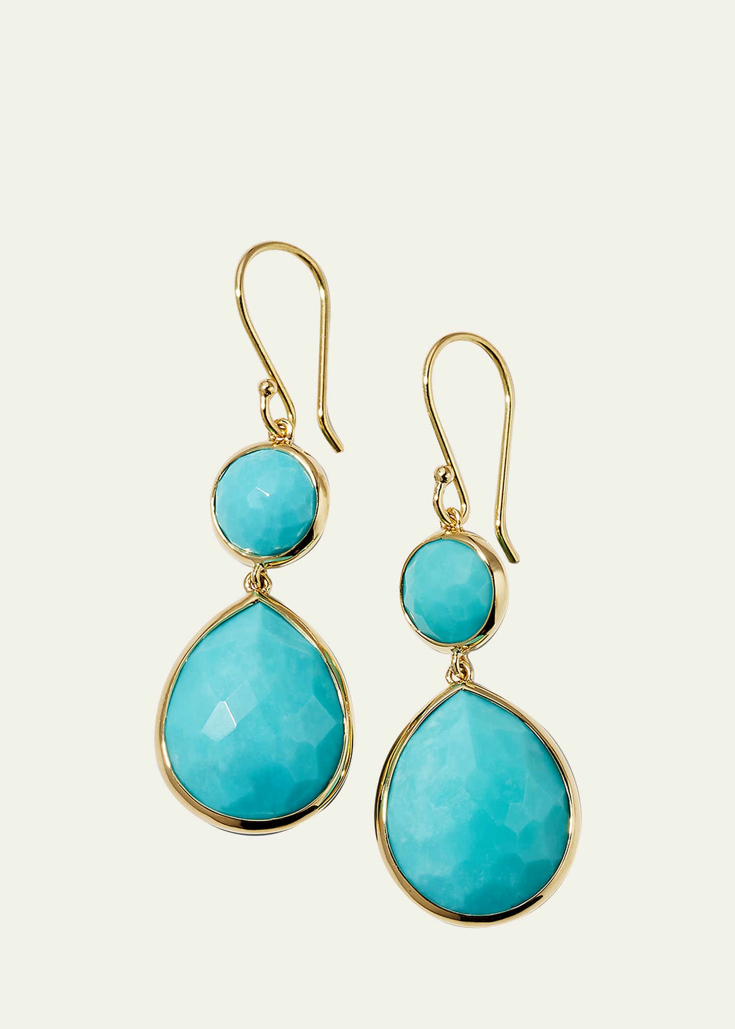 Shop Ippolita Snowman Teardrop Earrings In 18k Gold In Turquoise