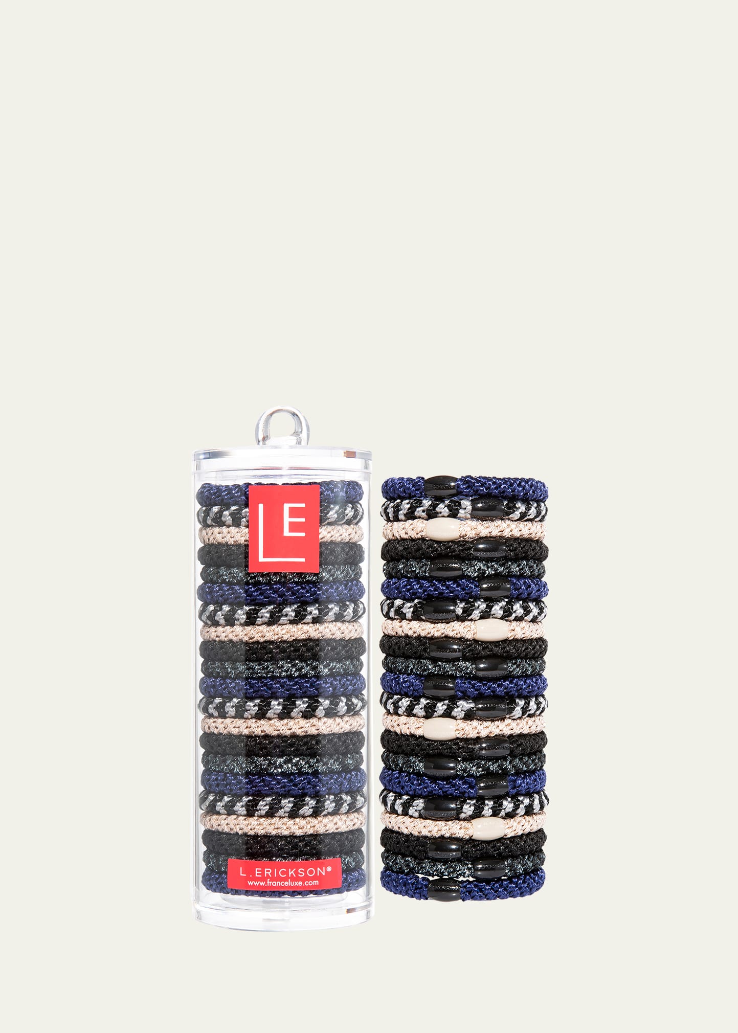 Shop L Erickson Grab & Go Pony Elastics Luxe Tube, Set Of 21 In Jet Set