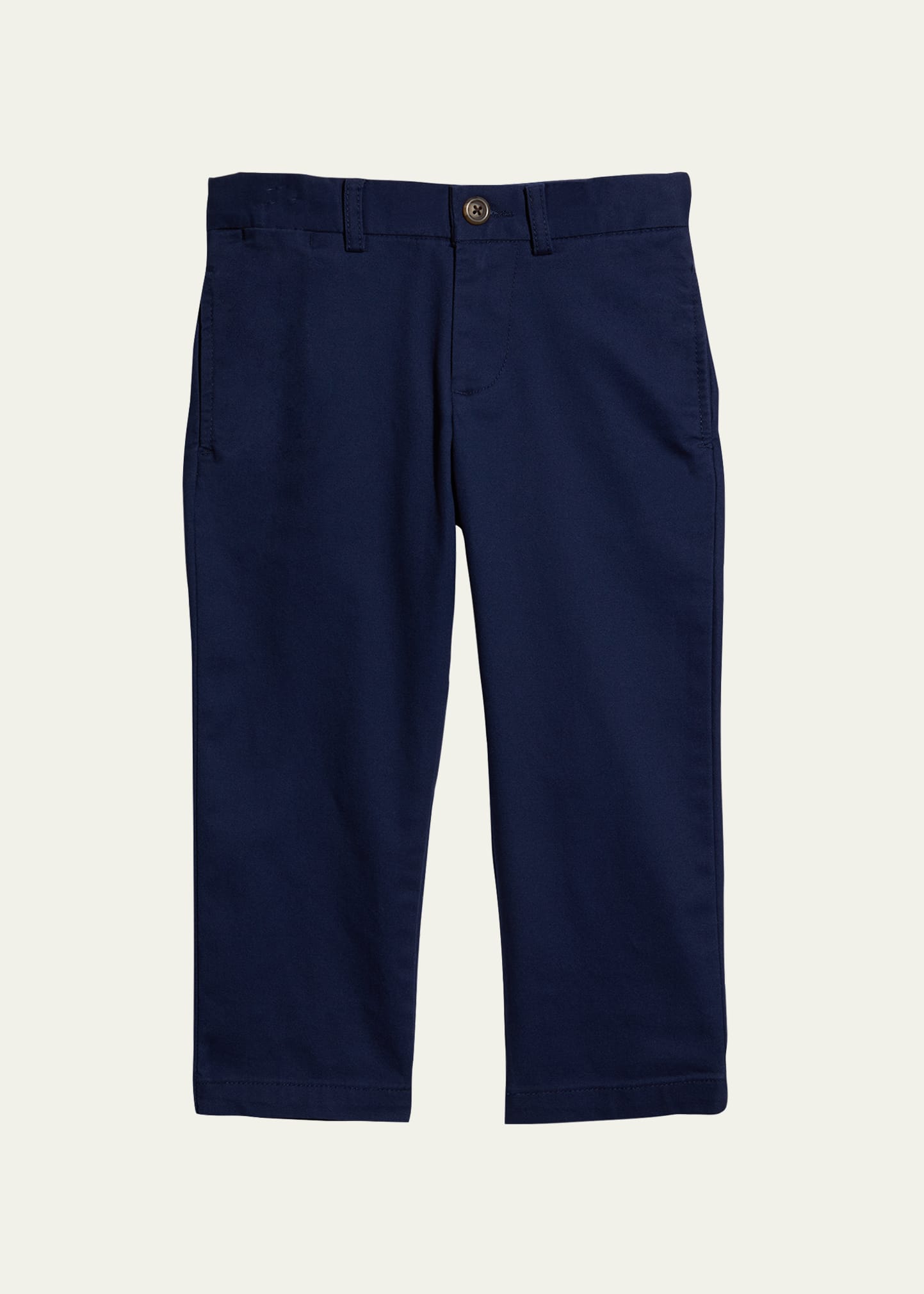 Shop Ralph Lauren Boy's Flat Front Chino Pants In Aviator Navy