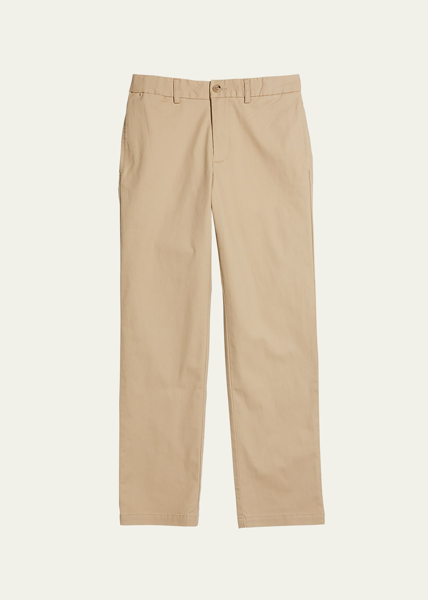 Shop Ralph Lauren Boy's Flat Front Chino Pants In Classic Khaki