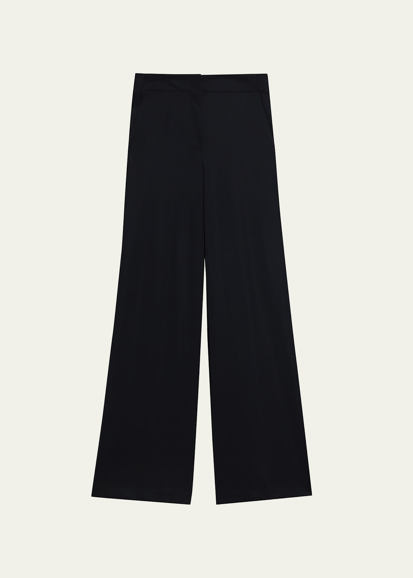 Theory U Terena K. Preci Clean Front Wide Leg Pants In Black