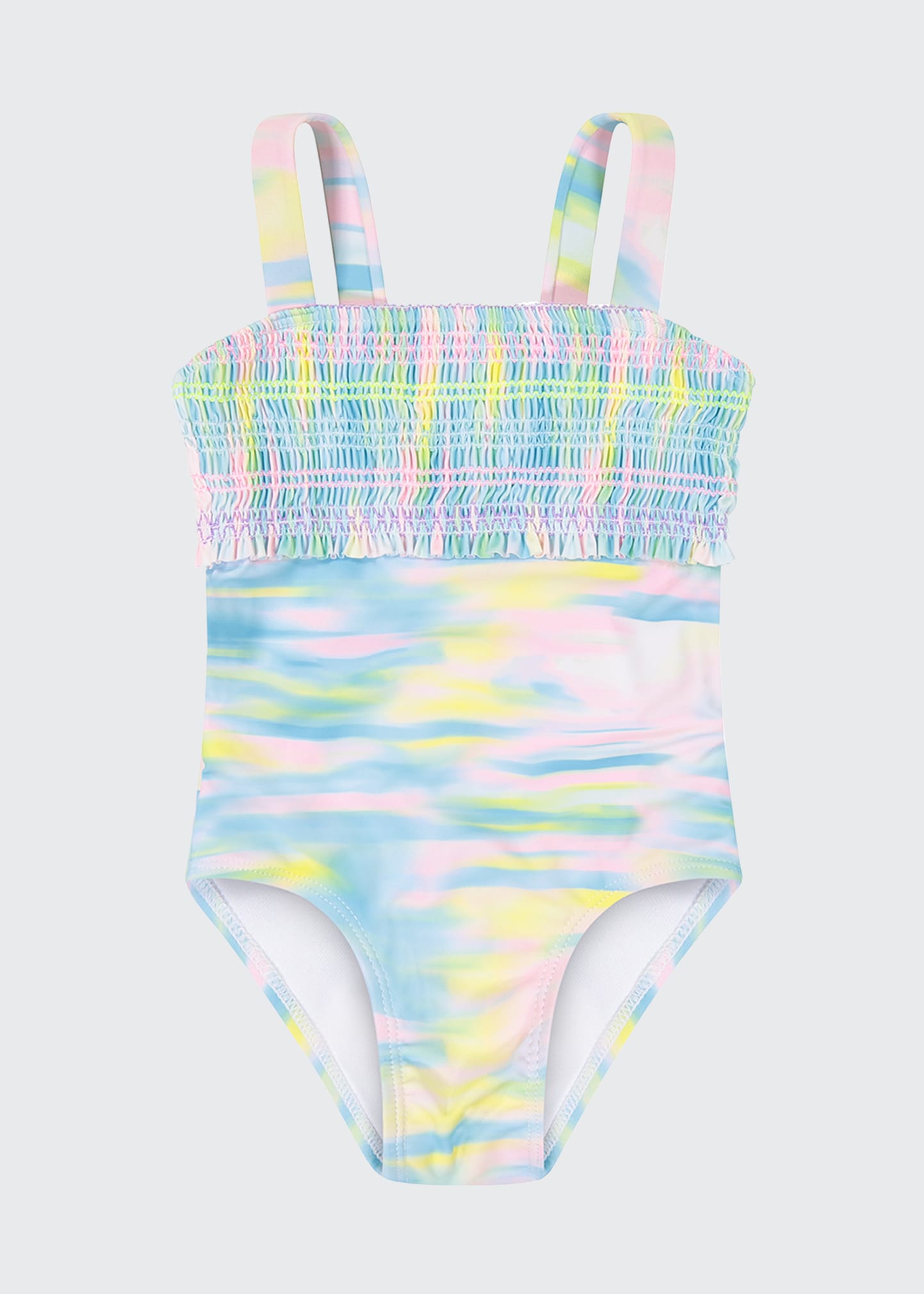 ANDY & EVAN GIRL'S ONE-PIECE SMOCK PRINTED SWIMSUIT