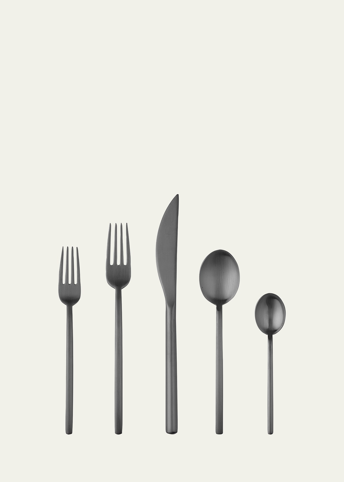 Mepra Oro Nero Due 5-piece Flatware Set In Gray