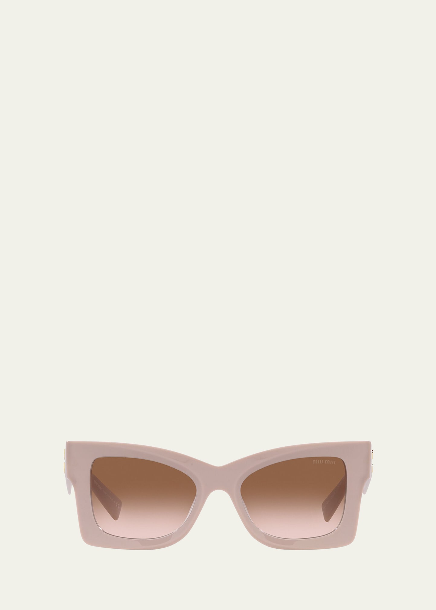 Logo Havana Acetate Butterfly Sunglasses