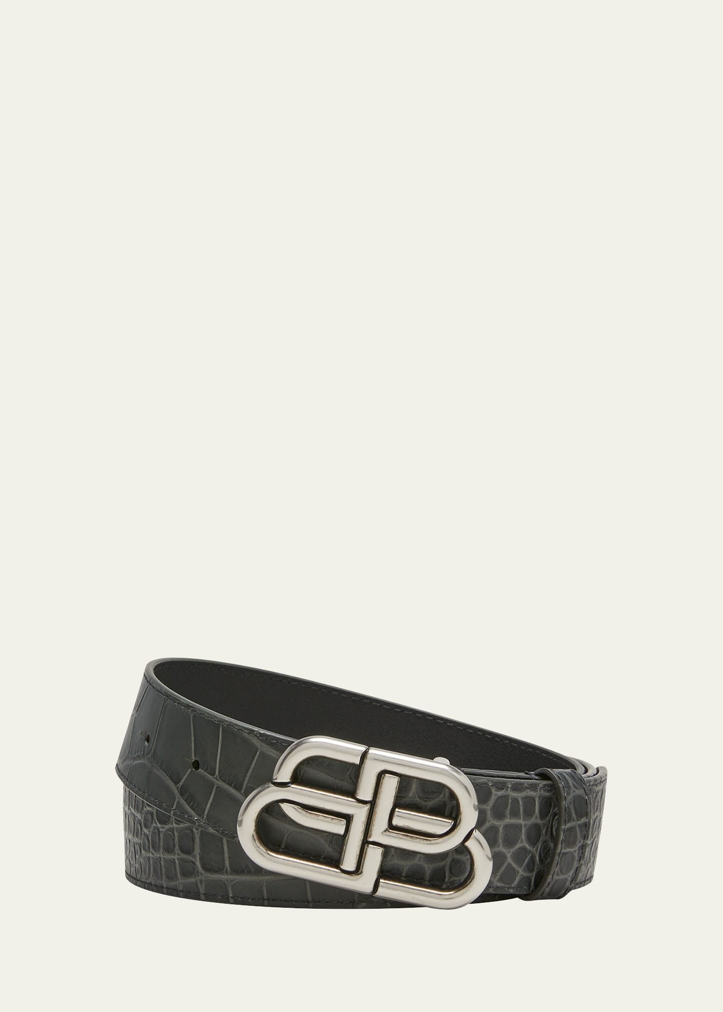 Men's BB-Logo Leather Belt