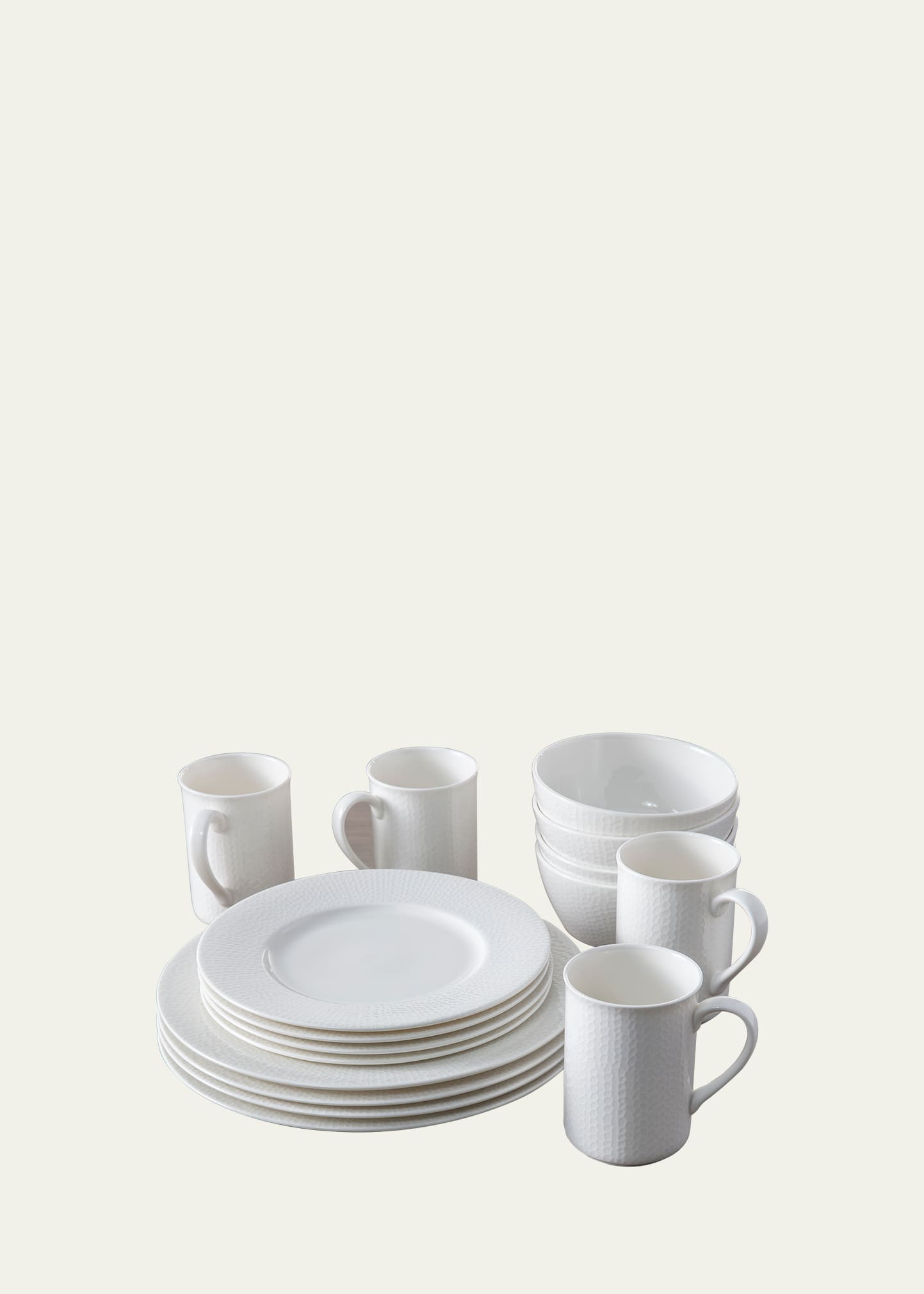 Fortessa Amanda White Embossed 16-piece Dinnerware Set