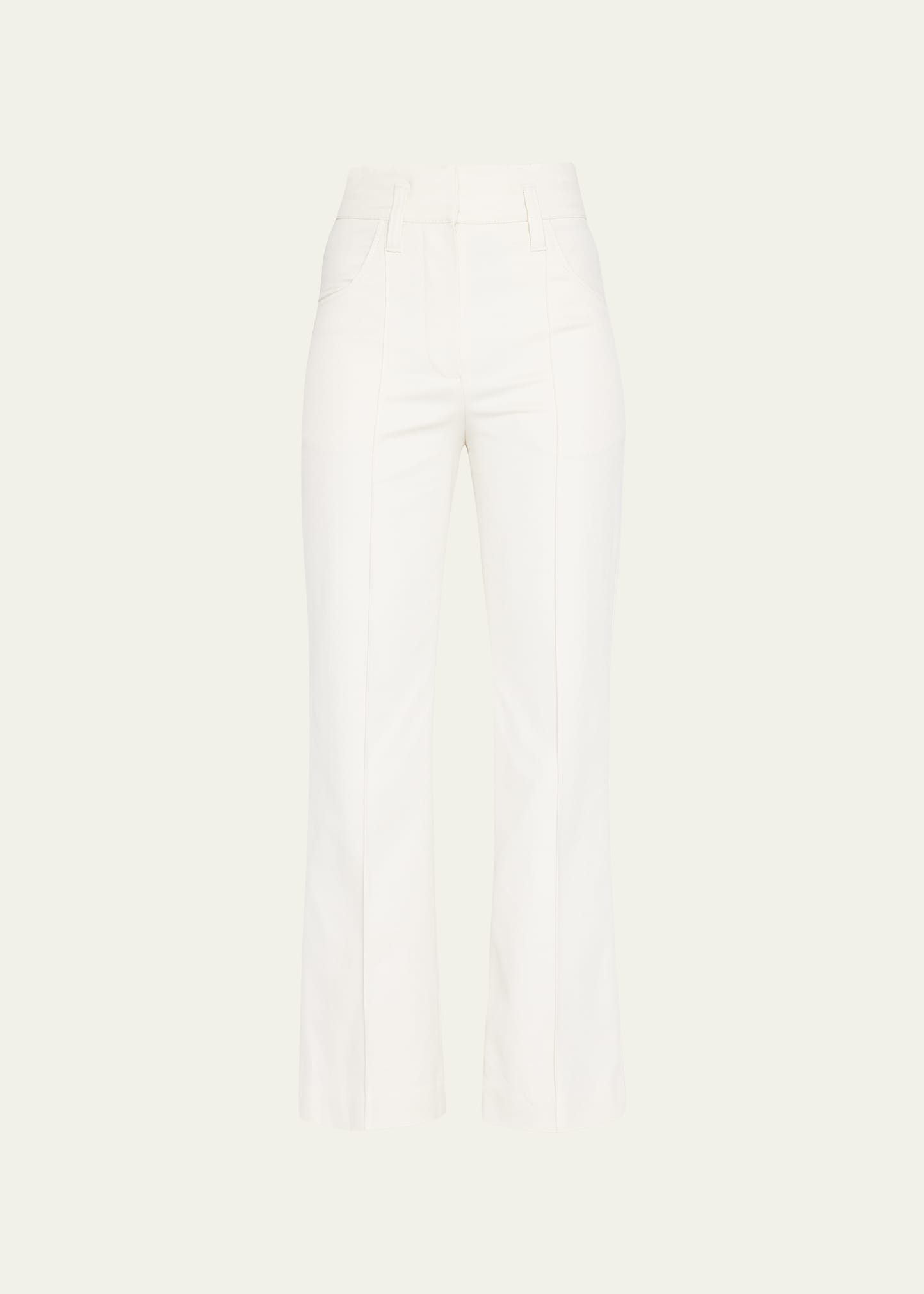 BRUNELLO CUCINELLI CREASED HIGH-WAIST PANTS WITH MONILI BELT LOOP