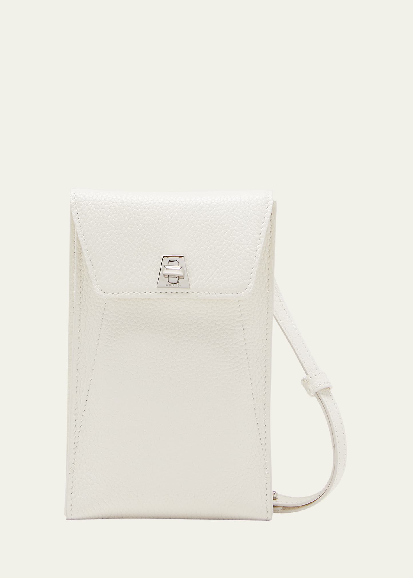 Shop Akris Anouk Phone Pouch Crossbody Bag In White