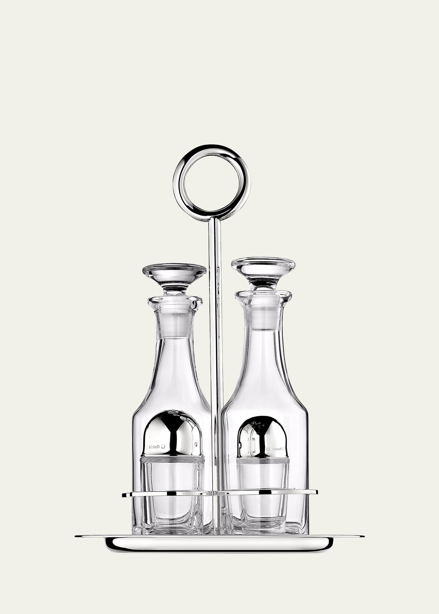 Shop Christofle Vertigo Silver-plated Oil & Vinegar Cruet Set With Stand