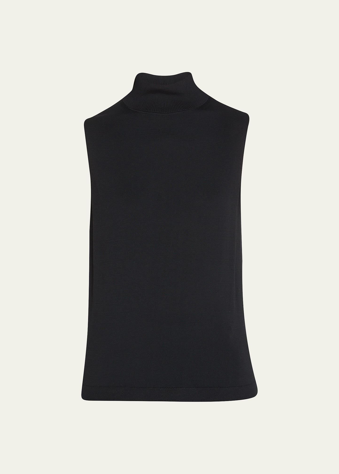 Lafayette 148 Sleeveless Knit Turtleneck Shell In Black