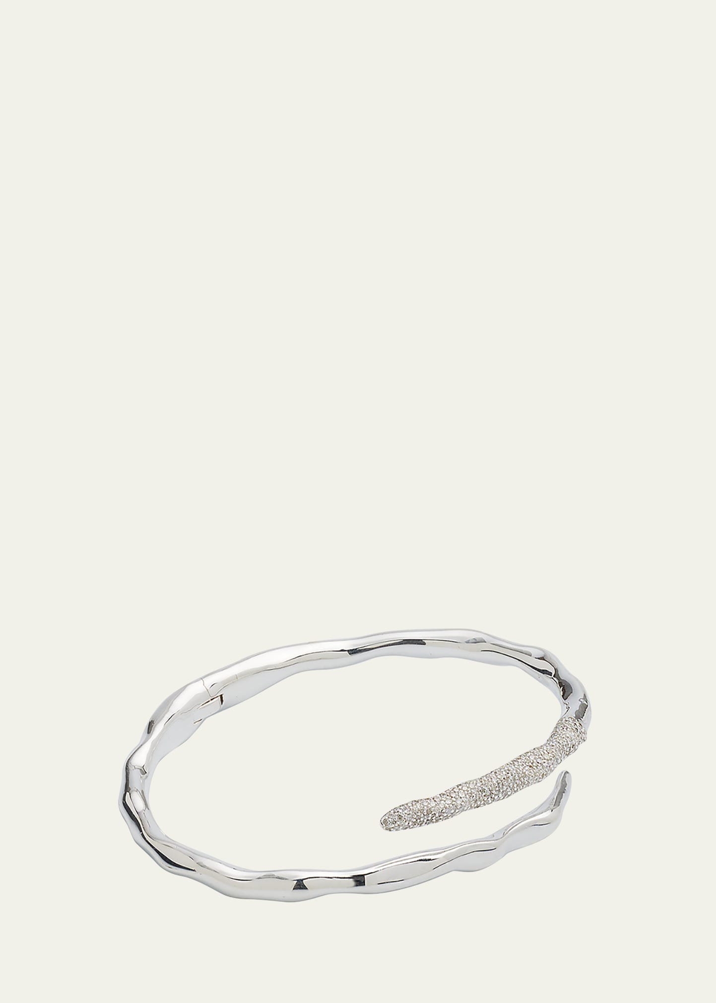 IPPOLITA HINGED BANGLE IN STERLING SILVER WITH DIAMONDS