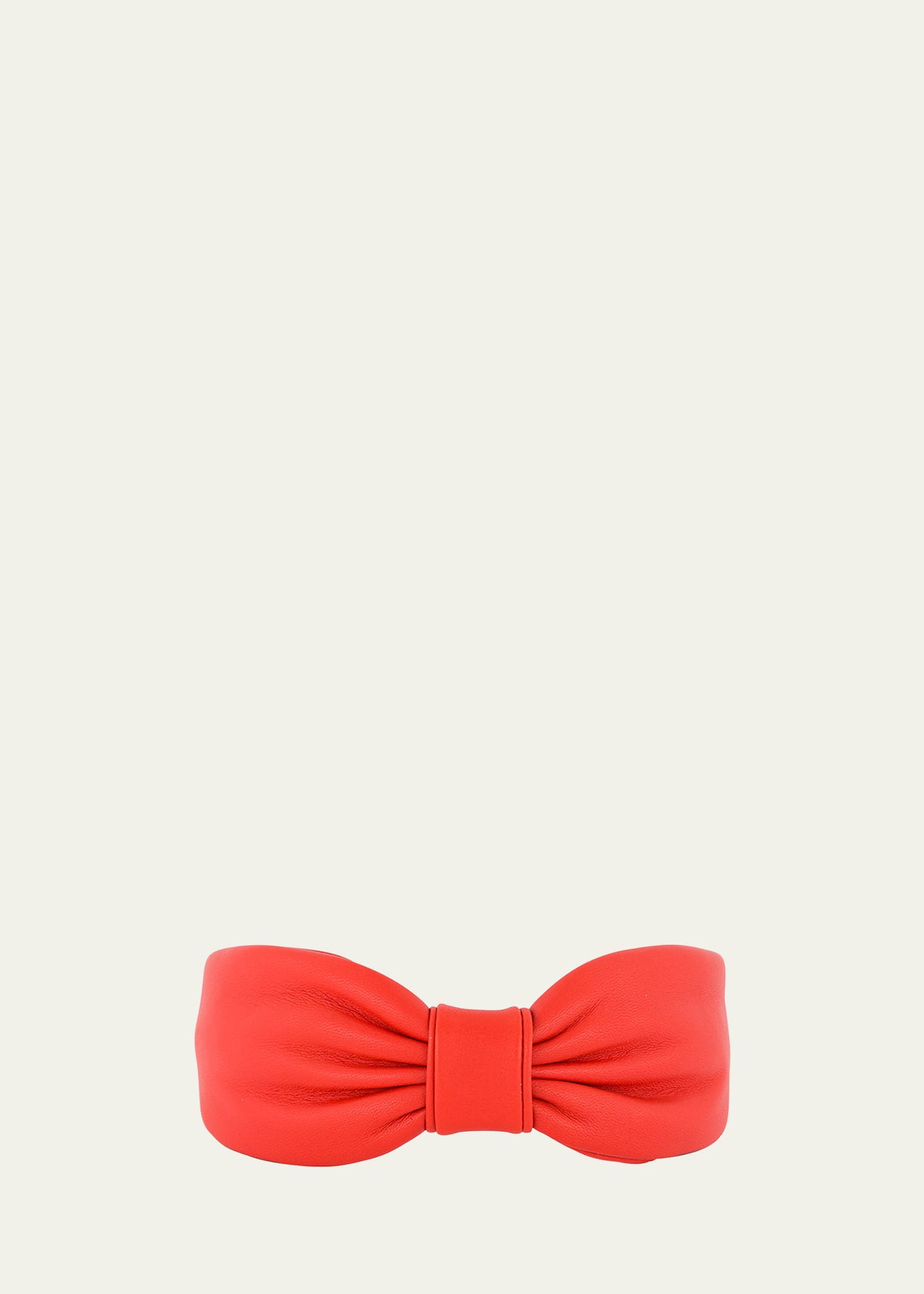 Alexandre De Paris Bow Leather Headband In Red