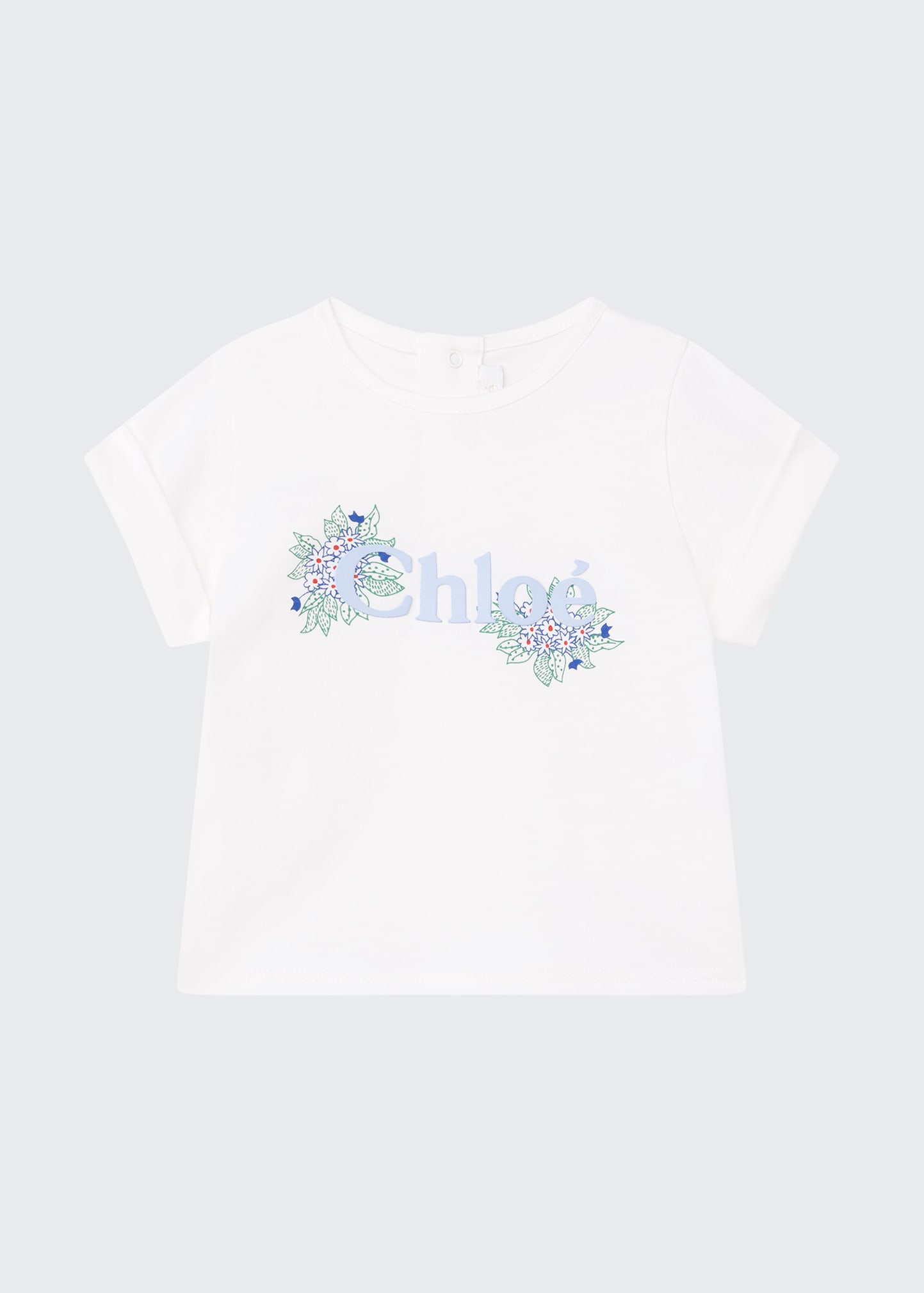 Chloe Girl's Logo Floral T-Shirt w/ Shorts, Size 6M-18M