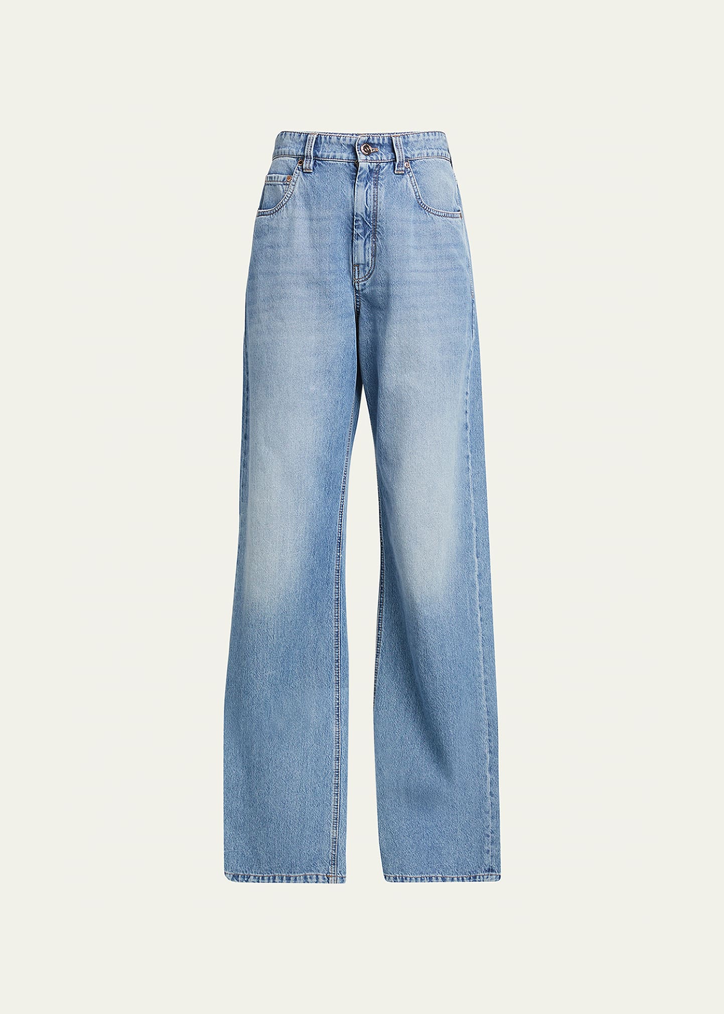 Brunello Cucinelli Wide-Leg Vintage Wash Jeans