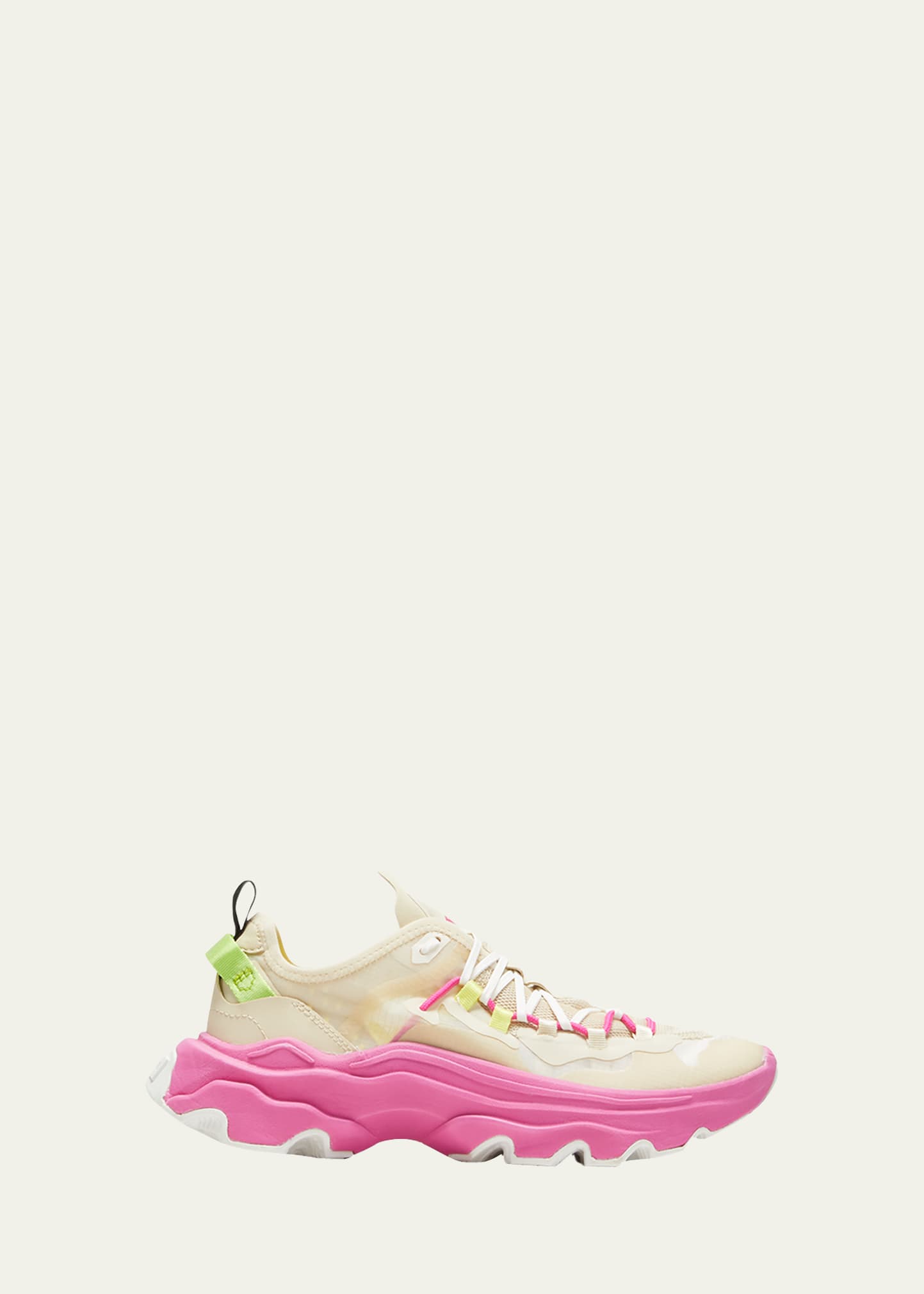 Sorel Kinetic Breakthru Tech Colorblock Sneakers In Bleached Ceramic