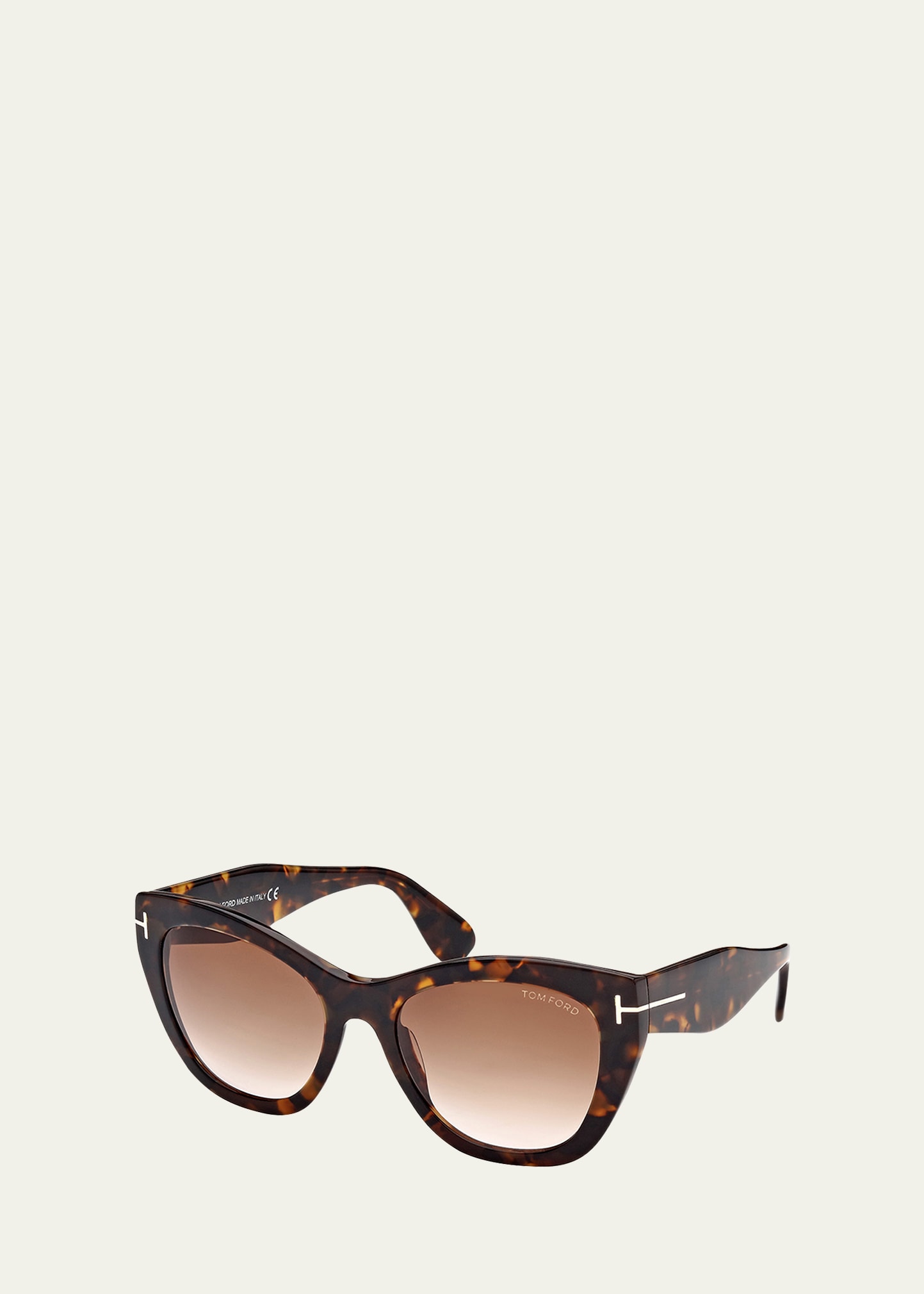 Tom Ford Cara Plastic Cat-eye Sunglasses In Colored Havana