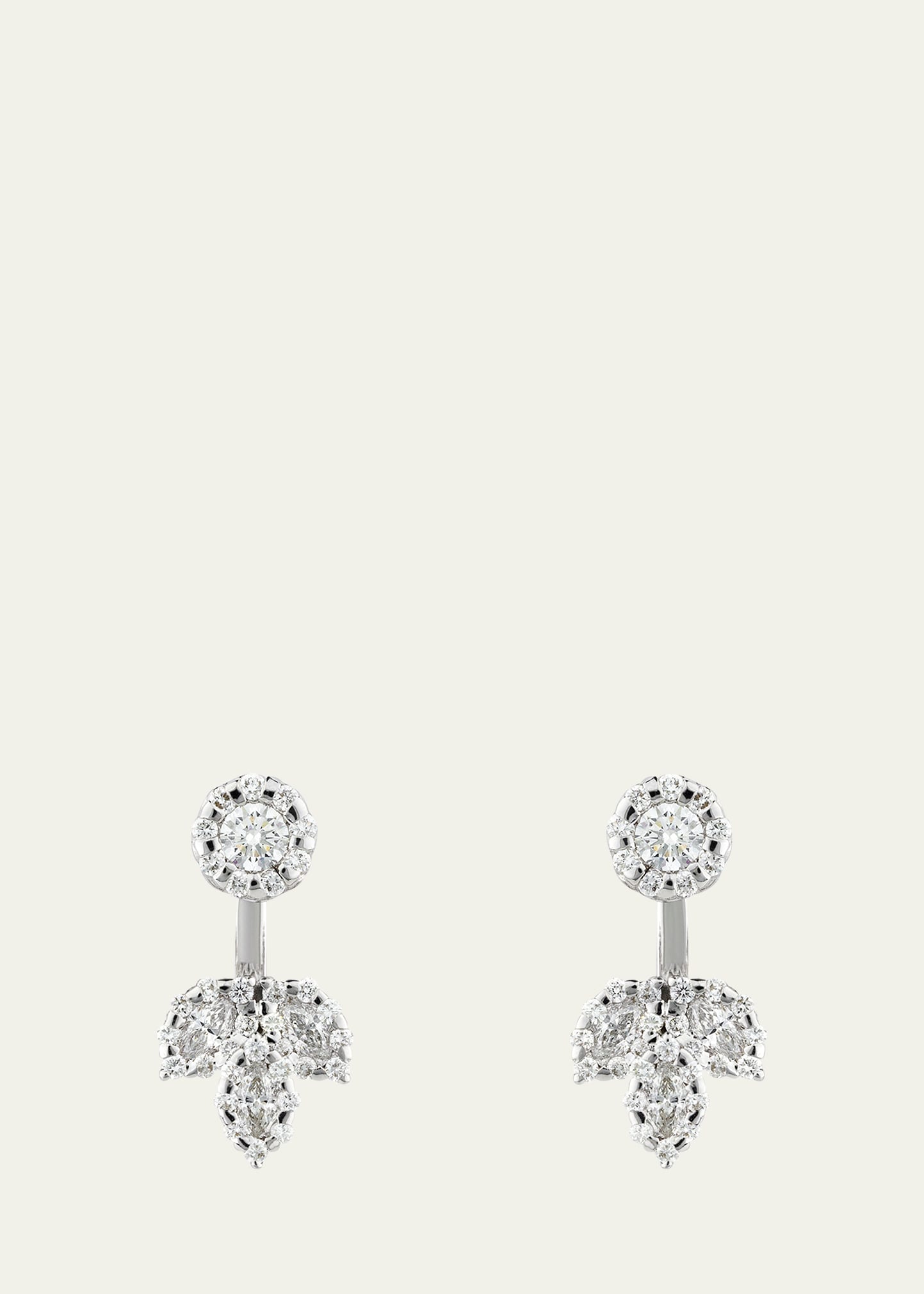Yeprem White Gold Diamond Drop Earrings