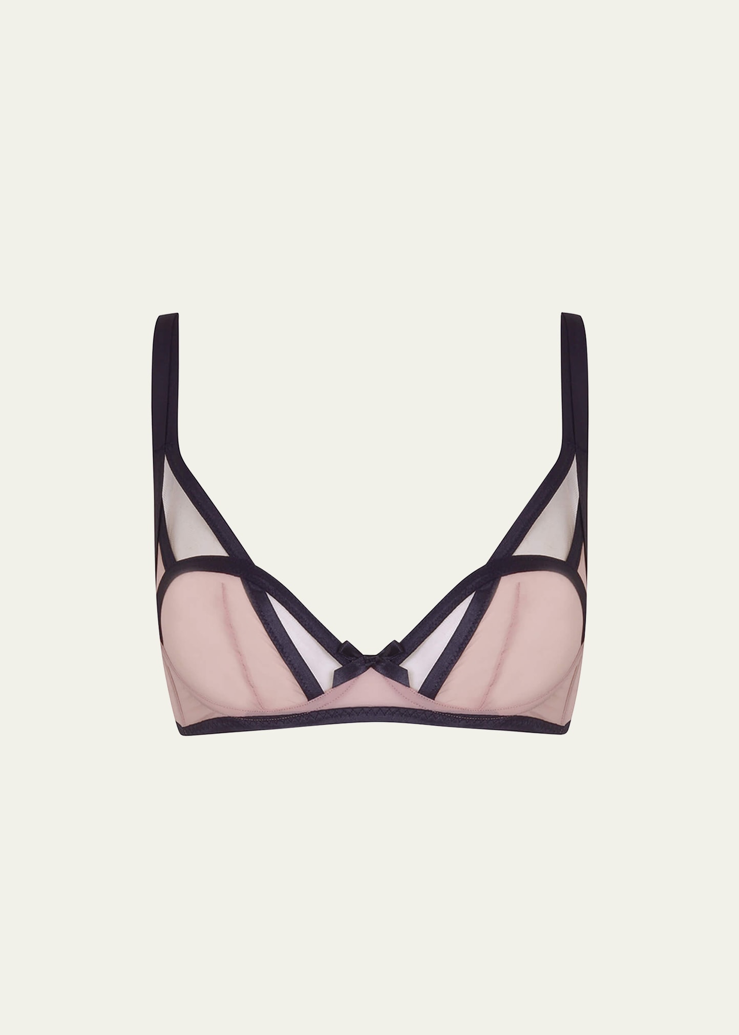 Agent Provocateur Sparkle-embellished Semi-sheer Woven Plunge Bra