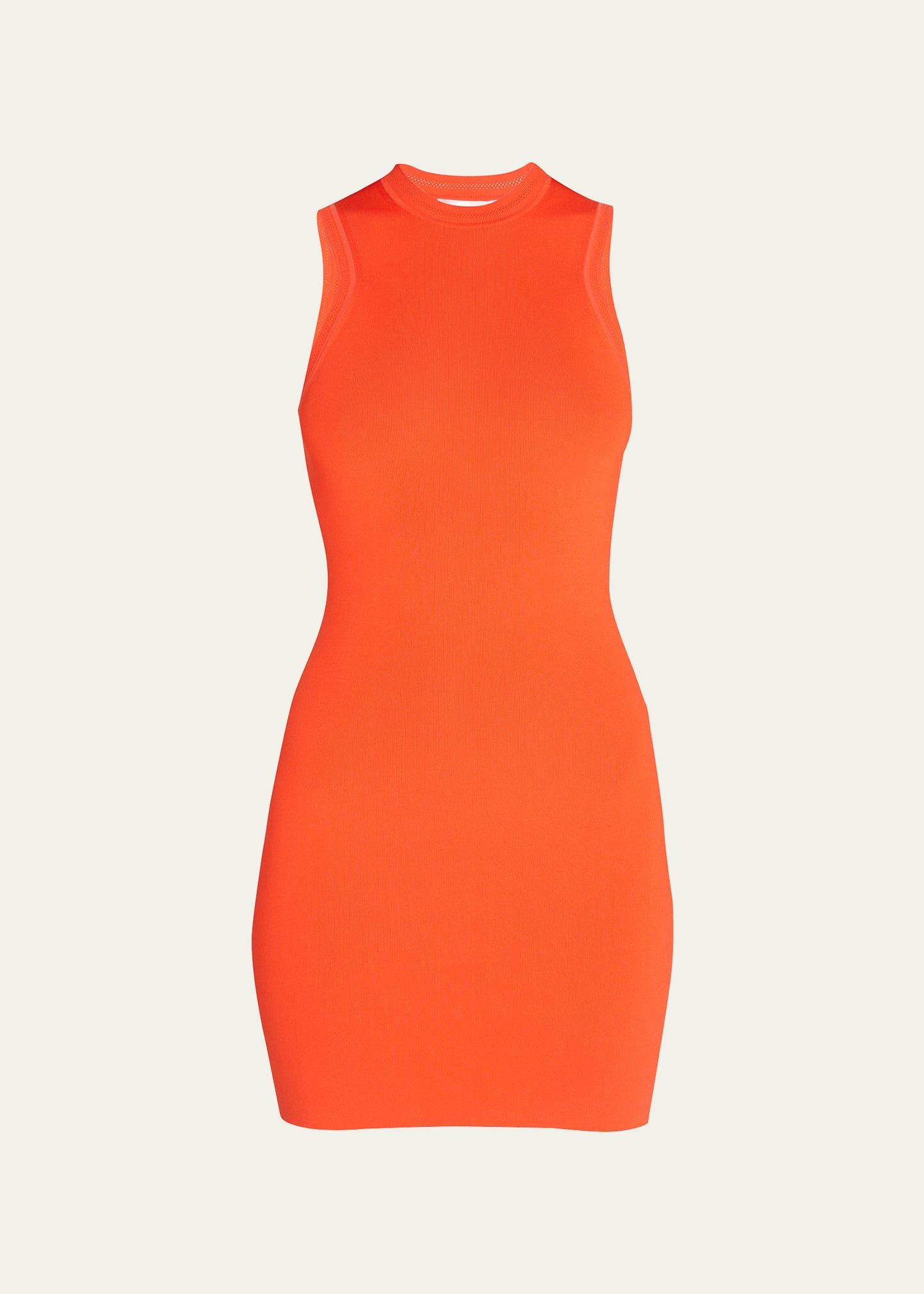 Victoria Beckham Fitted Sleeveless Stretch-woven Mini Dress In Orange