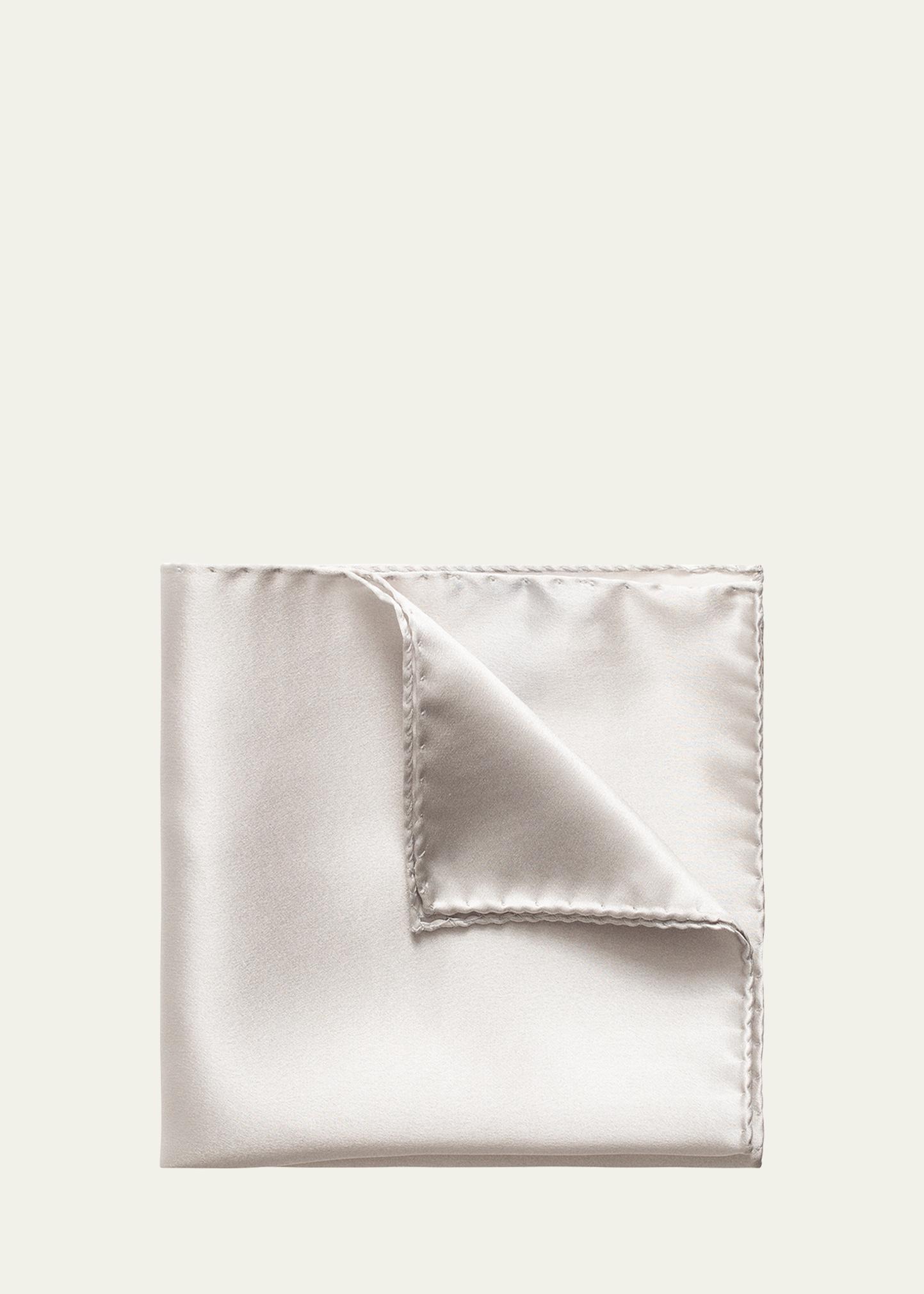 Eton Silk Wedding Pocket Square In Grey