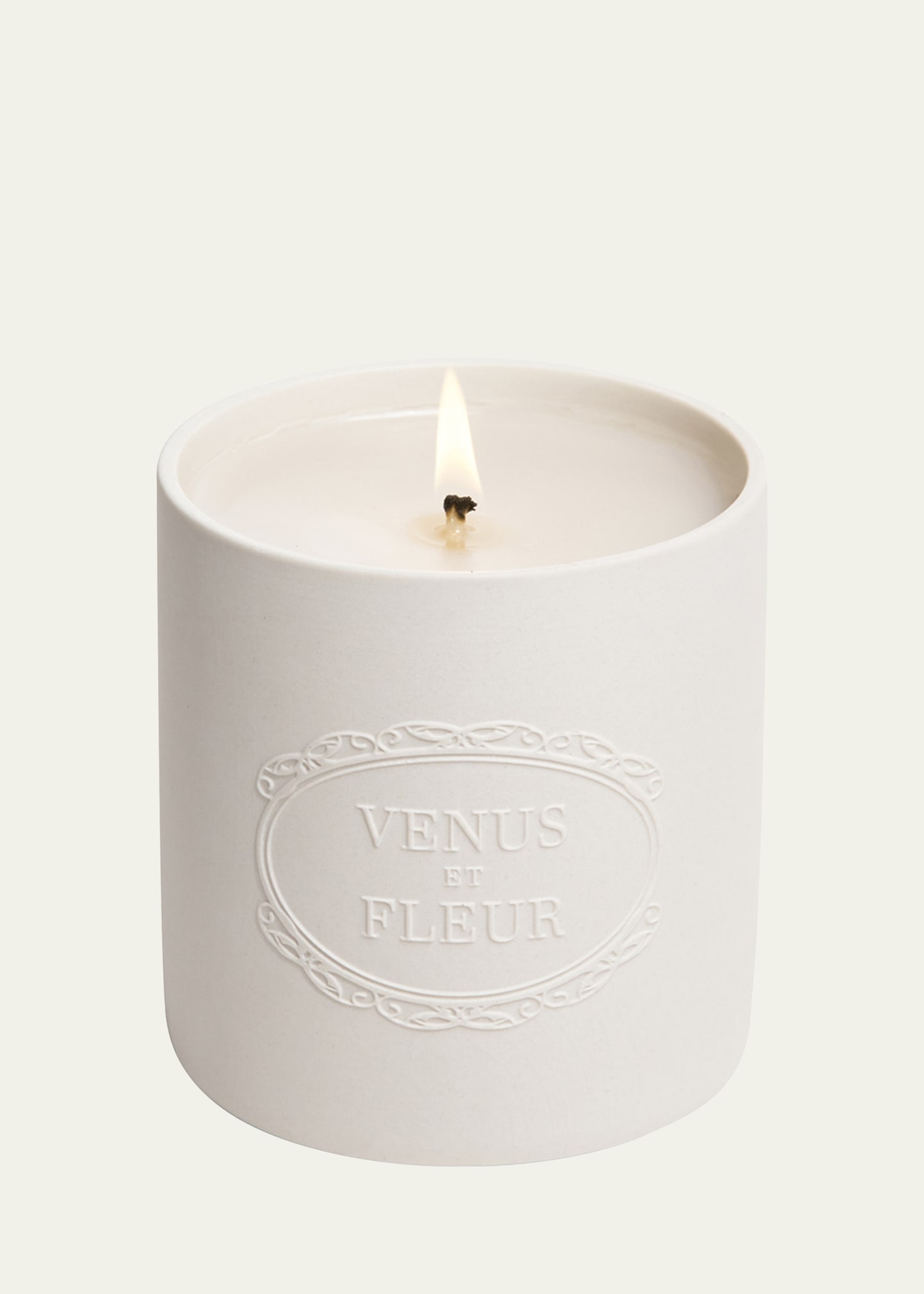 Venus Et Fleur Rose Blanche Porcelain Candle In White