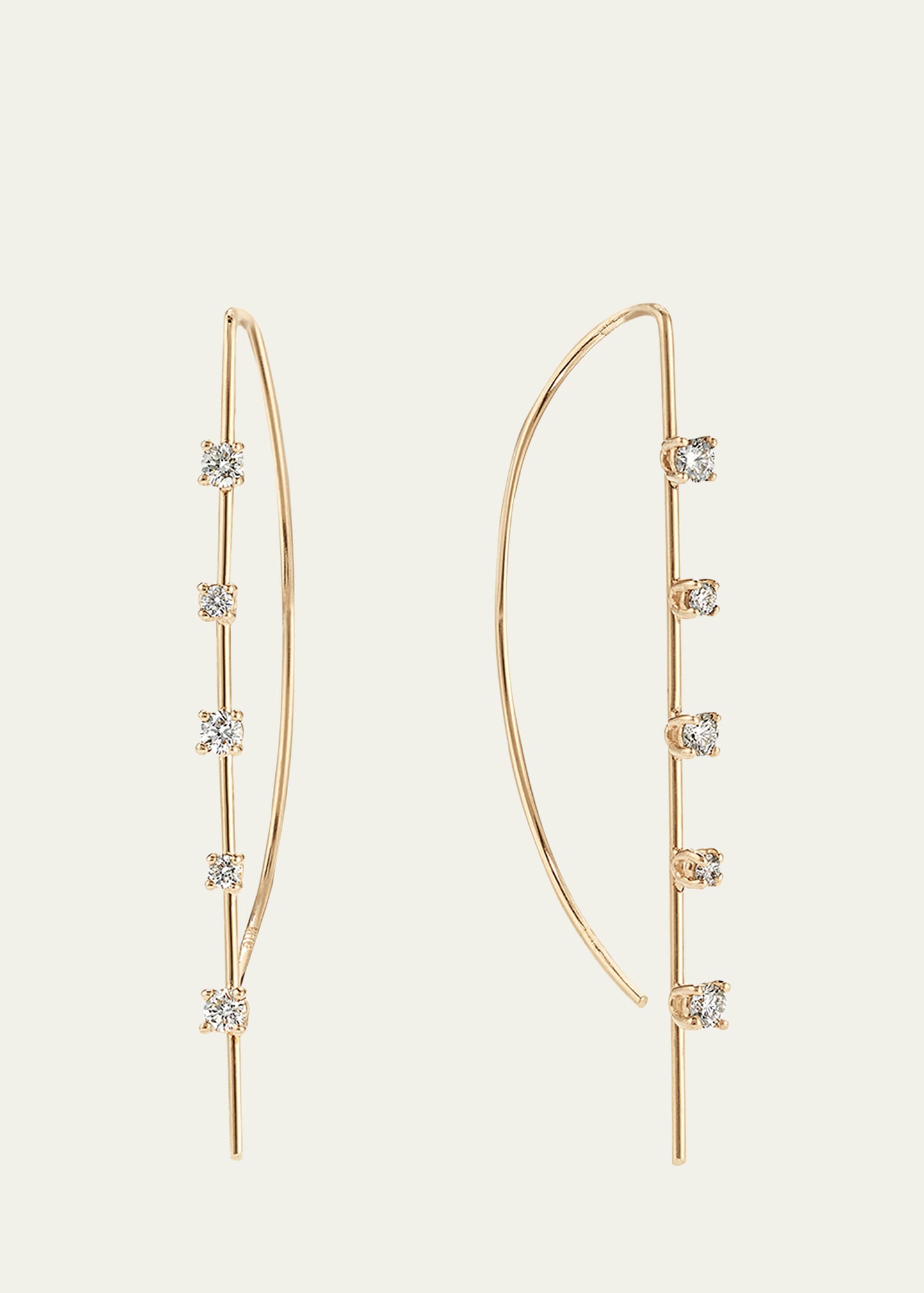 Lana Small Multi Diamond Solo P Hoop Earrings In Yg