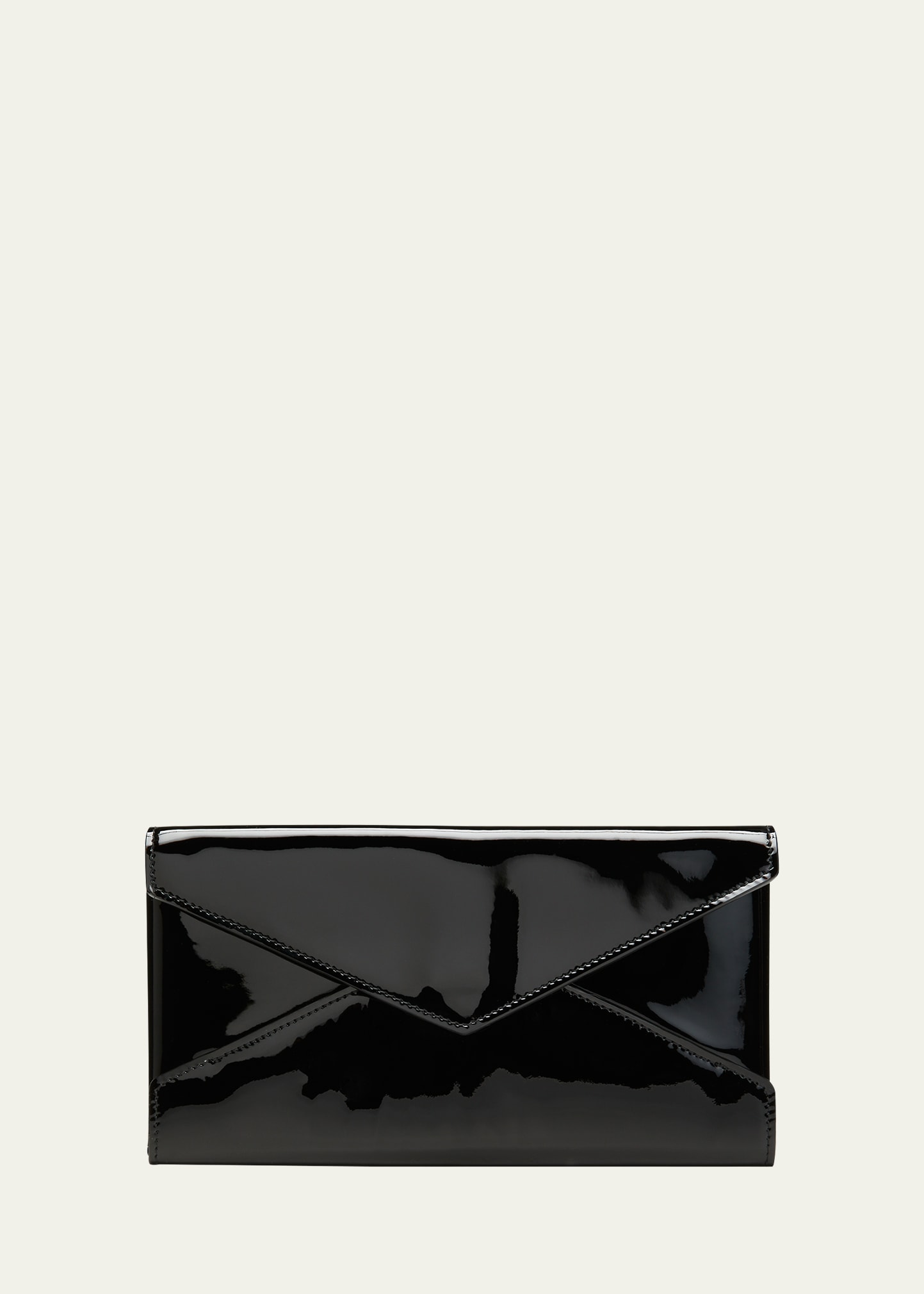 Saint Laurent Paloma Envelope Flap Patent Clutch Bag In 1000 Nero