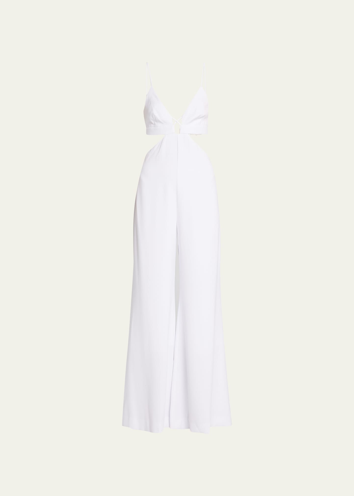 Shop Et Ochs Carter Cutout Wide-leg Jumpsuit In Optic White